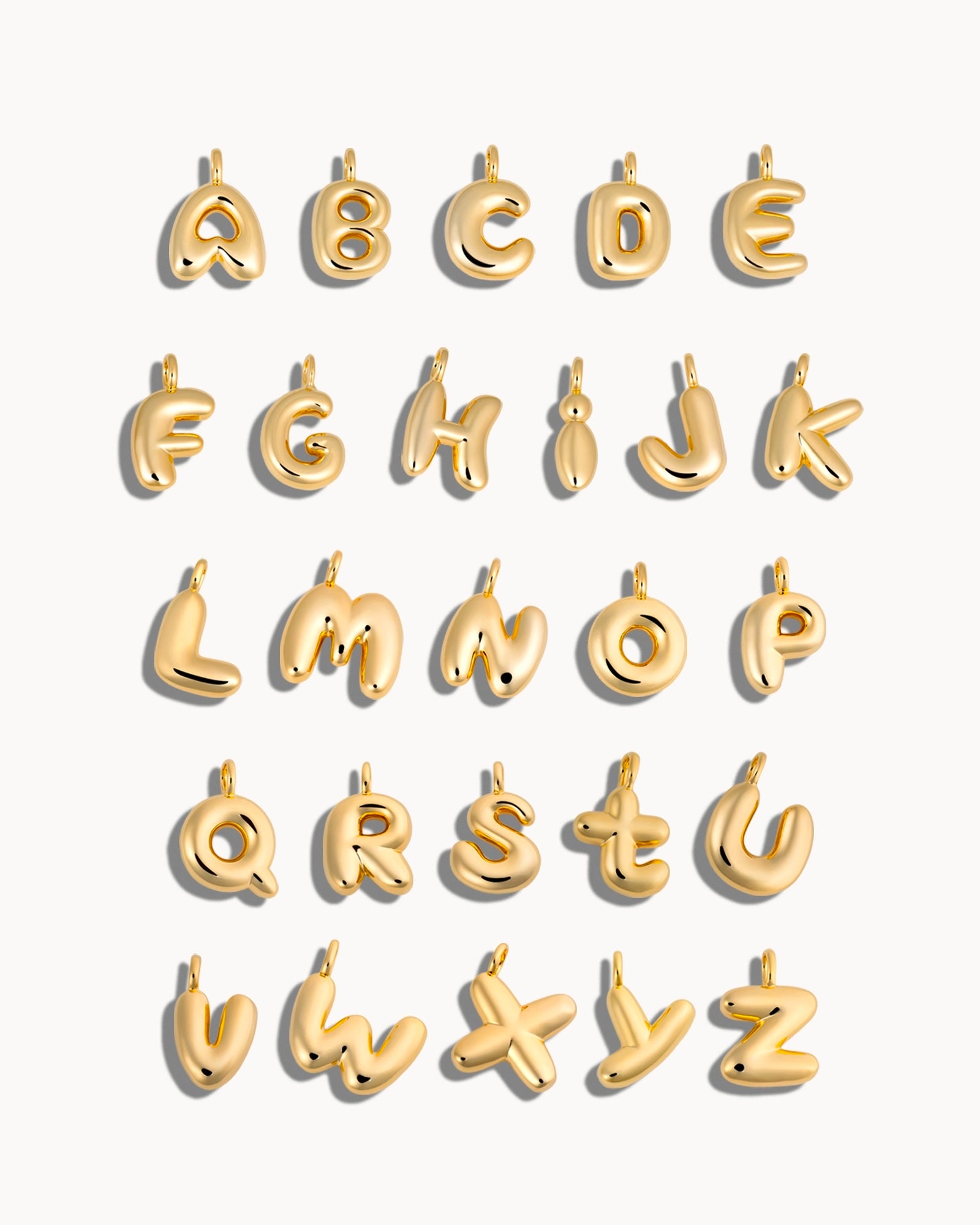 Bubble Initial 'Y' Necklace in Gold