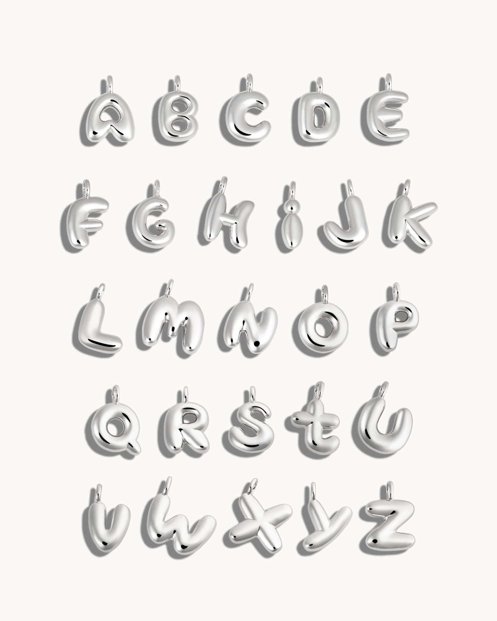 Bubble Initial 'G' Necklace in Silver