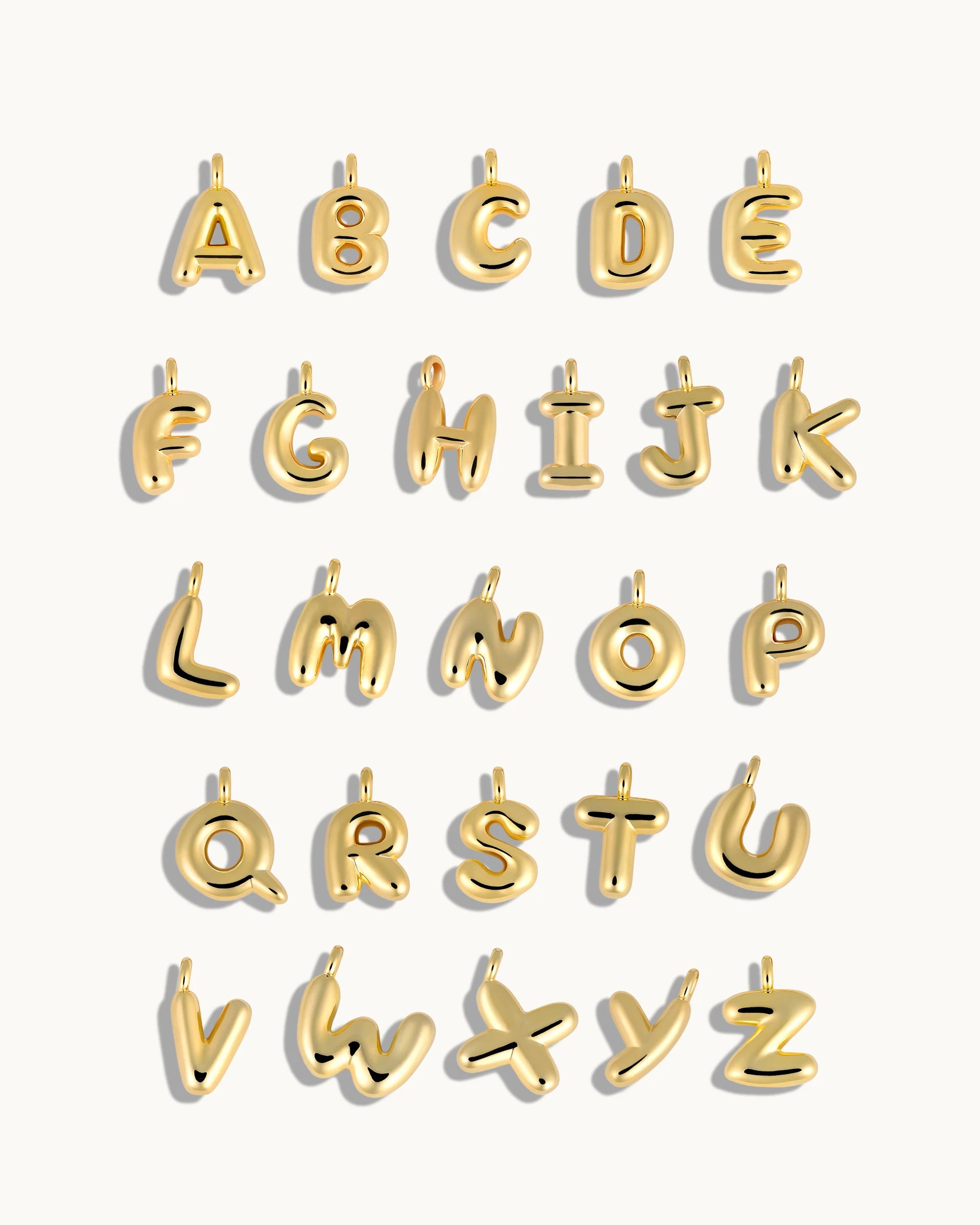 Mini Bubble Initial 'B' Necklace in Gold