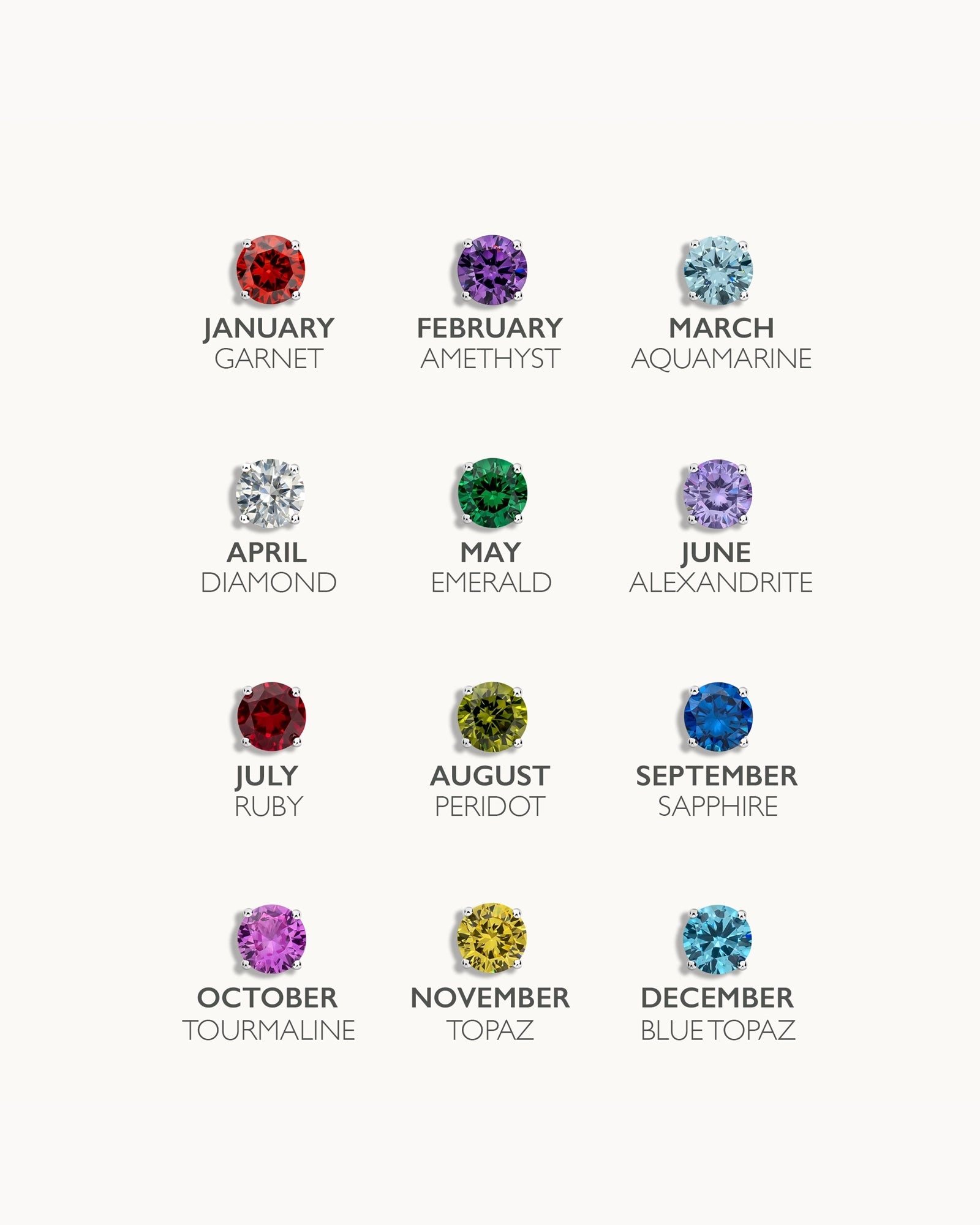 Solitaire Birthstone Earrings in Silver - Pistachio