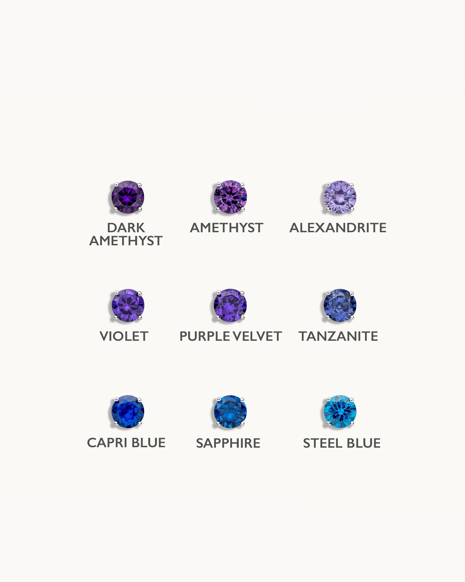 Solitaire Birthstone Necklace in Silver - Aquamarine
