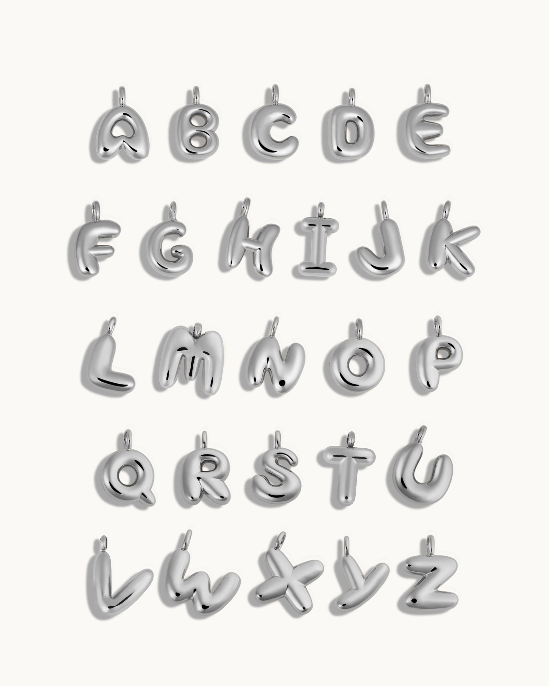 Aqua Bubble Initial 'O' Necklace in Silver