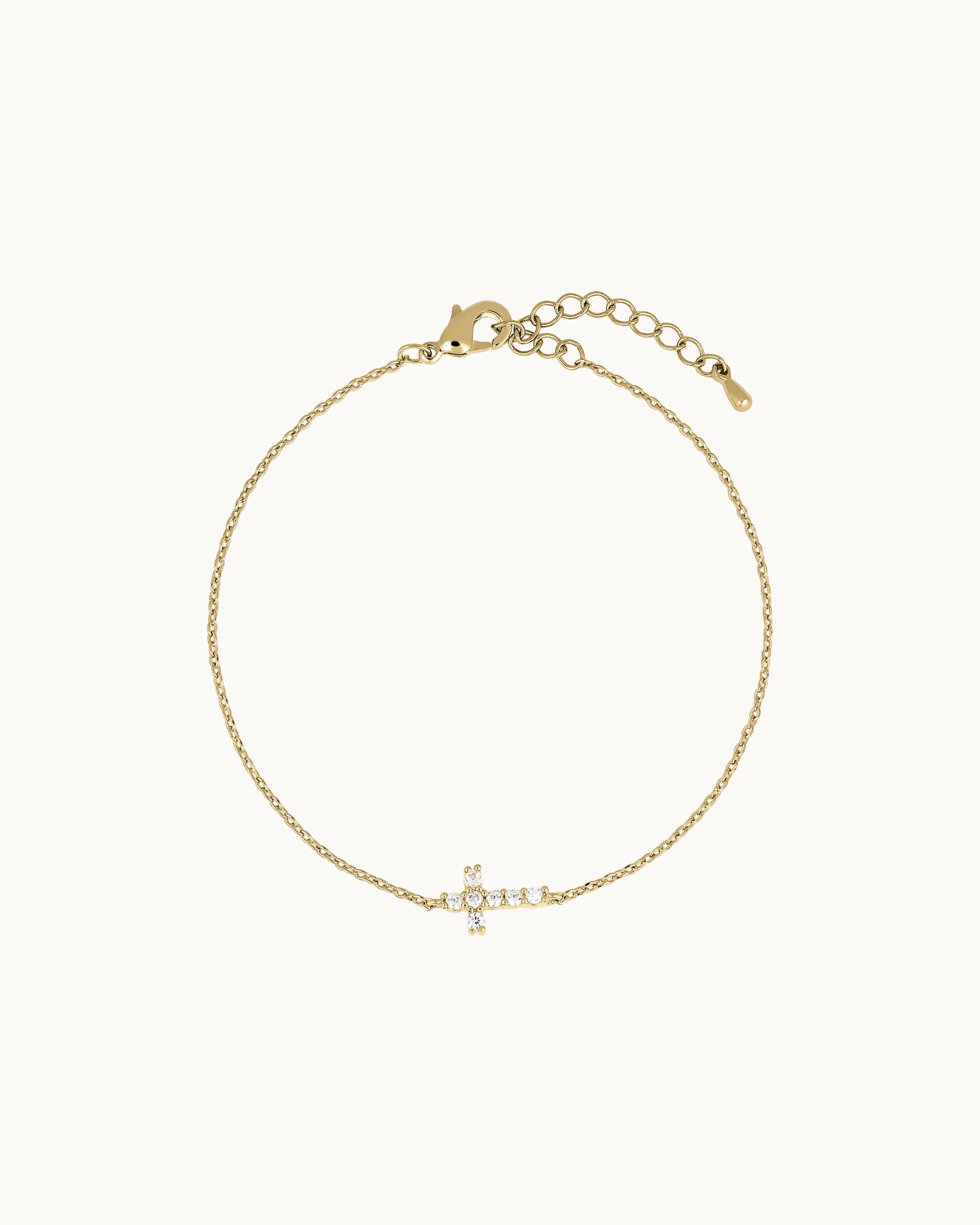 Leah Cross Bracelet in Gold