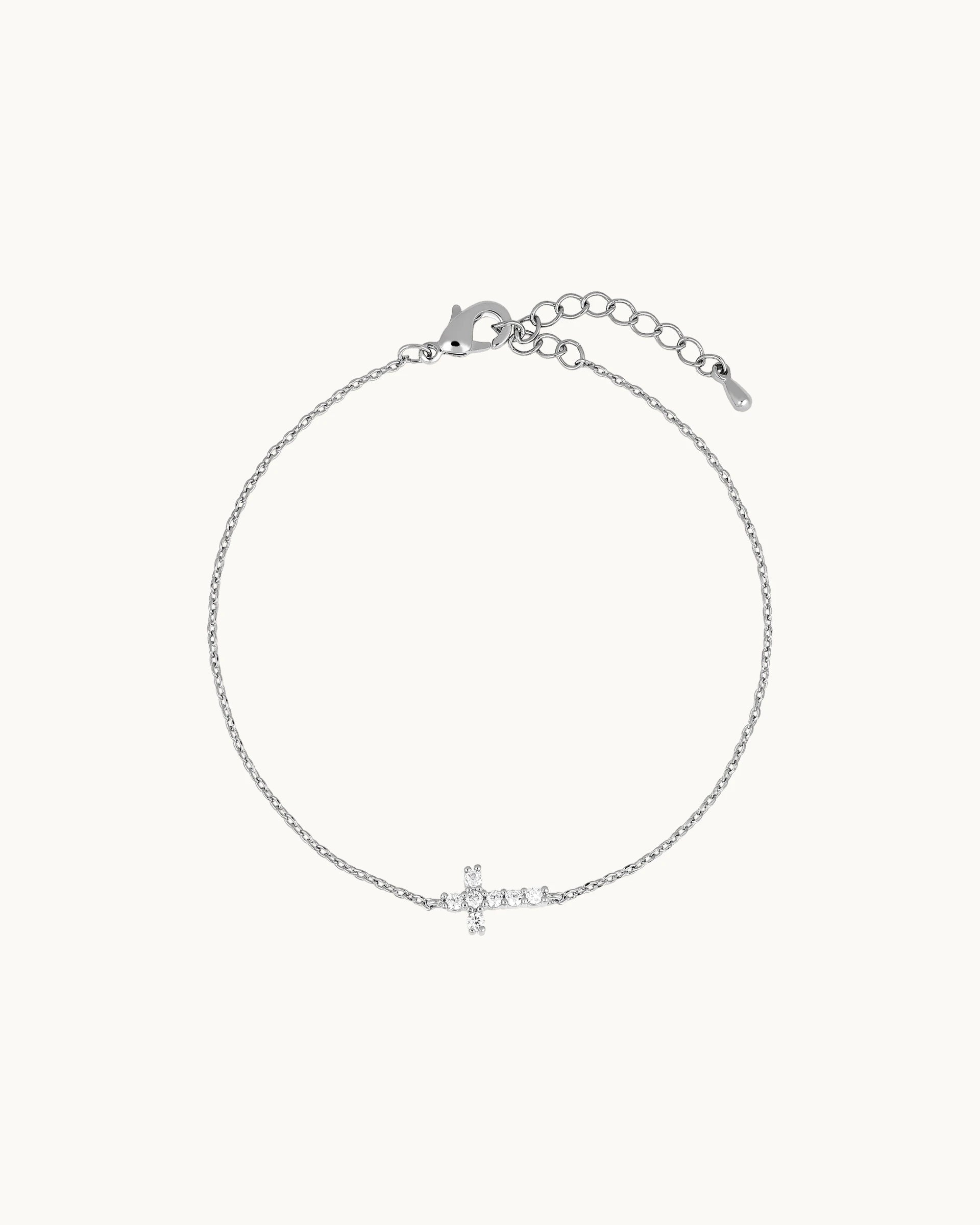 Leah Cross Bracelet in Silver