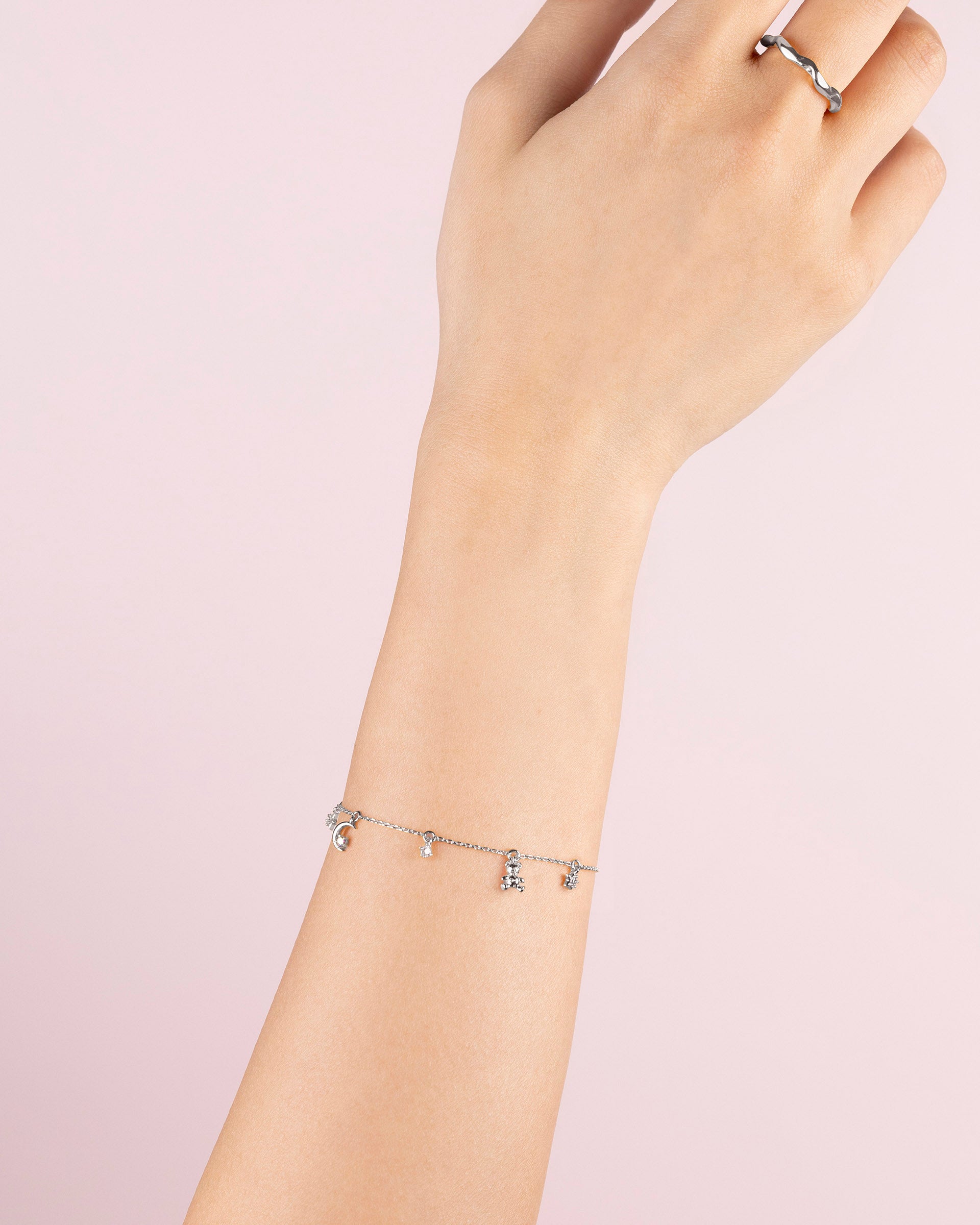 Britney Charm Bracelet in Silver
