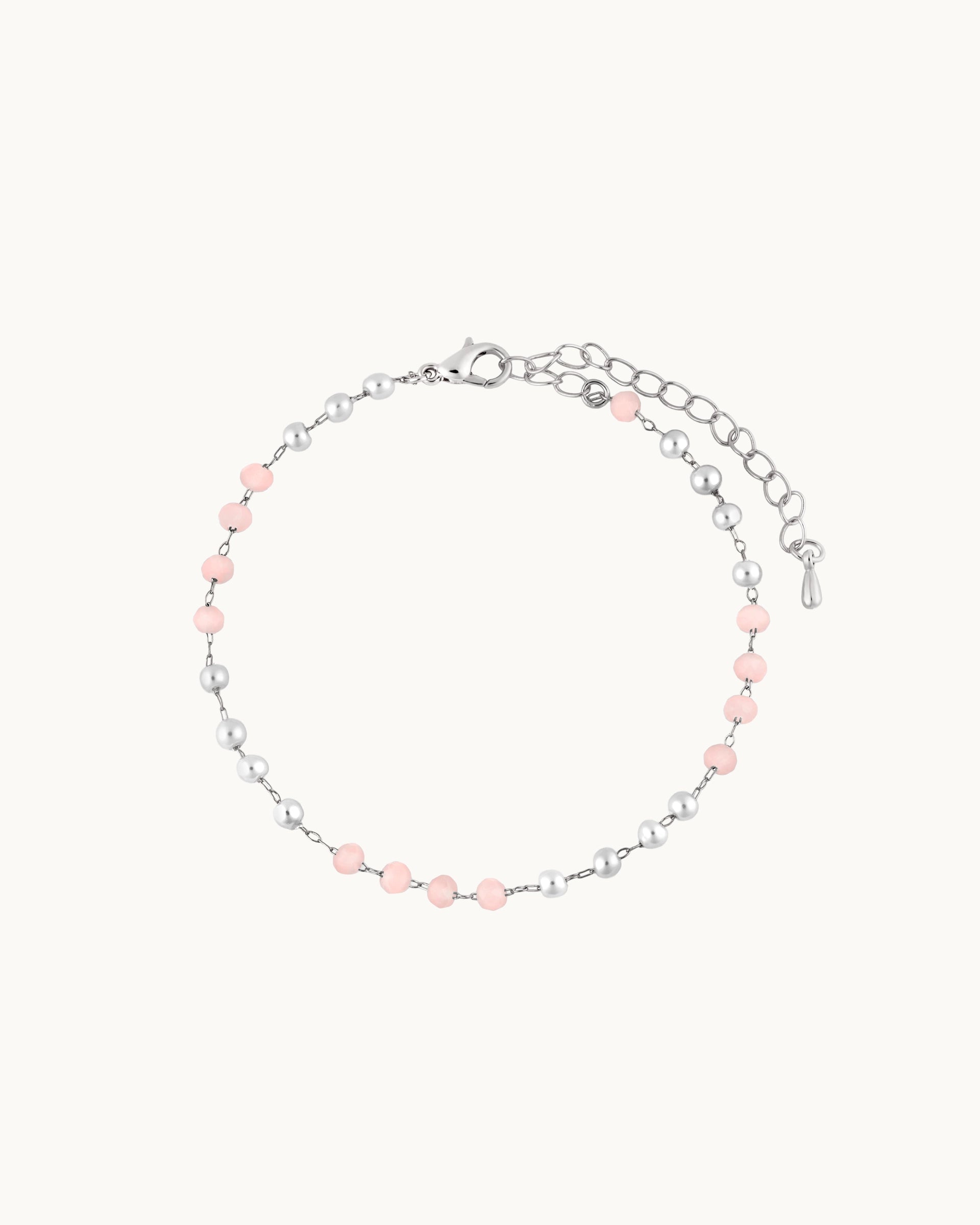 Nathalia Bracelet in Silver - Pink