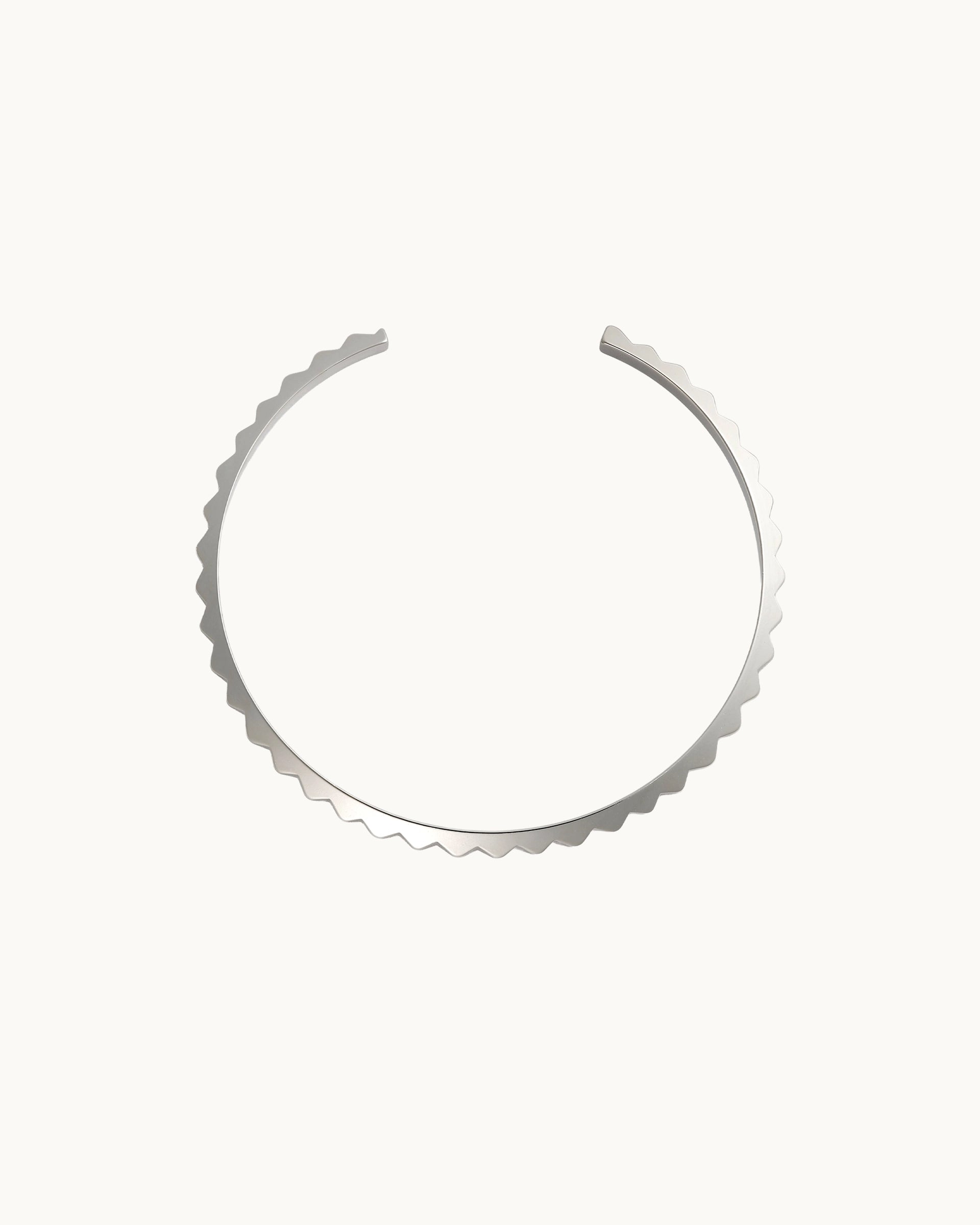 Xenith Serrated Edge Cuff Bangle in Silver