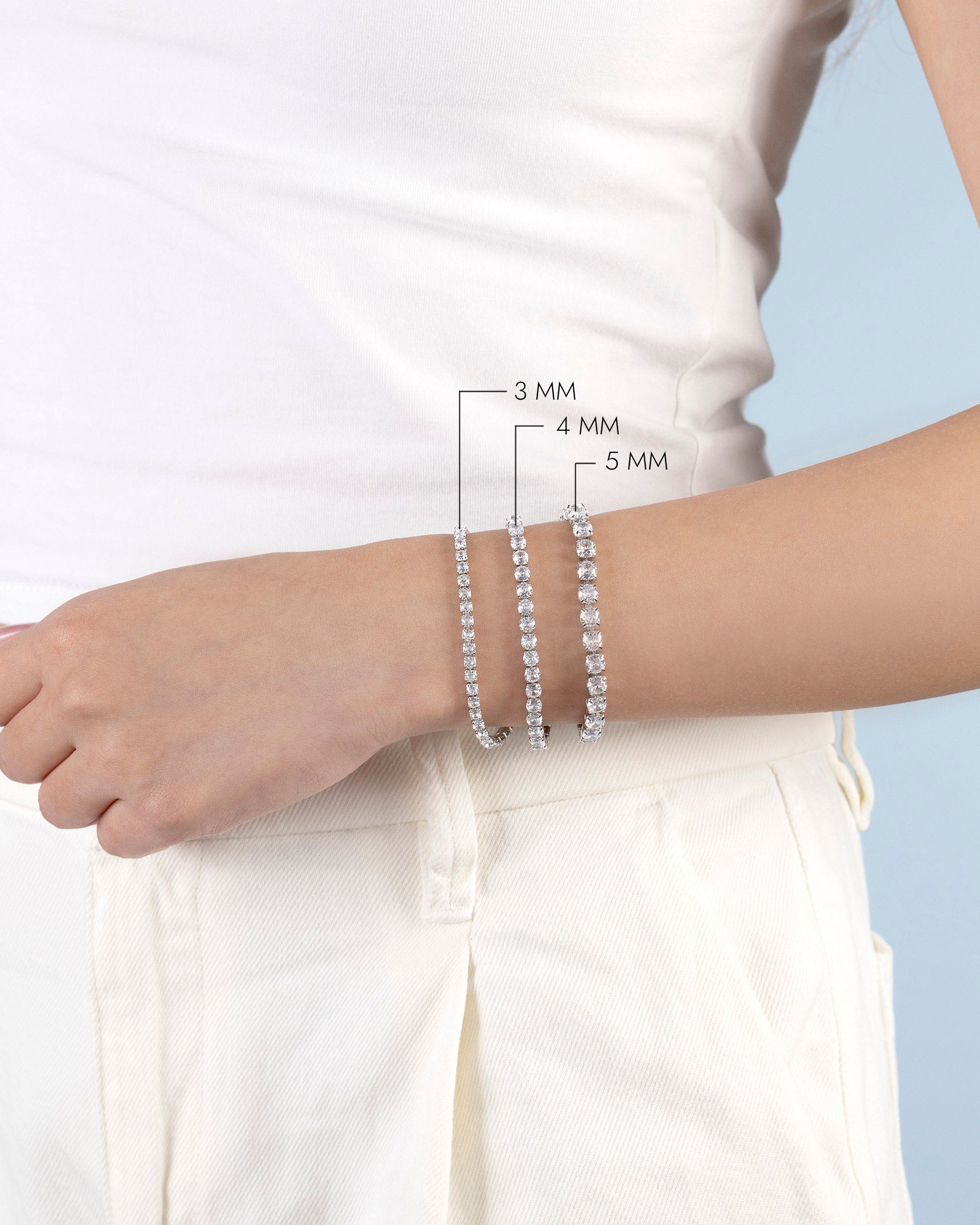 Kacey Tennis Bracelet in Silver - 3mm