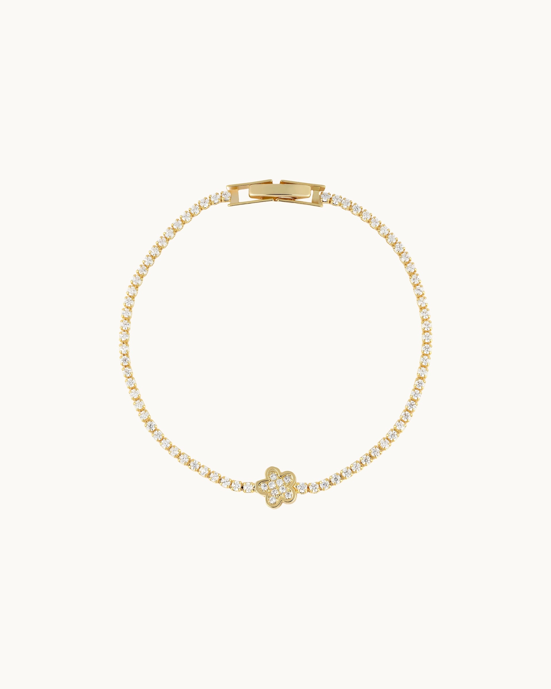 Cacie Floral Tennis Bracelet in Gold
