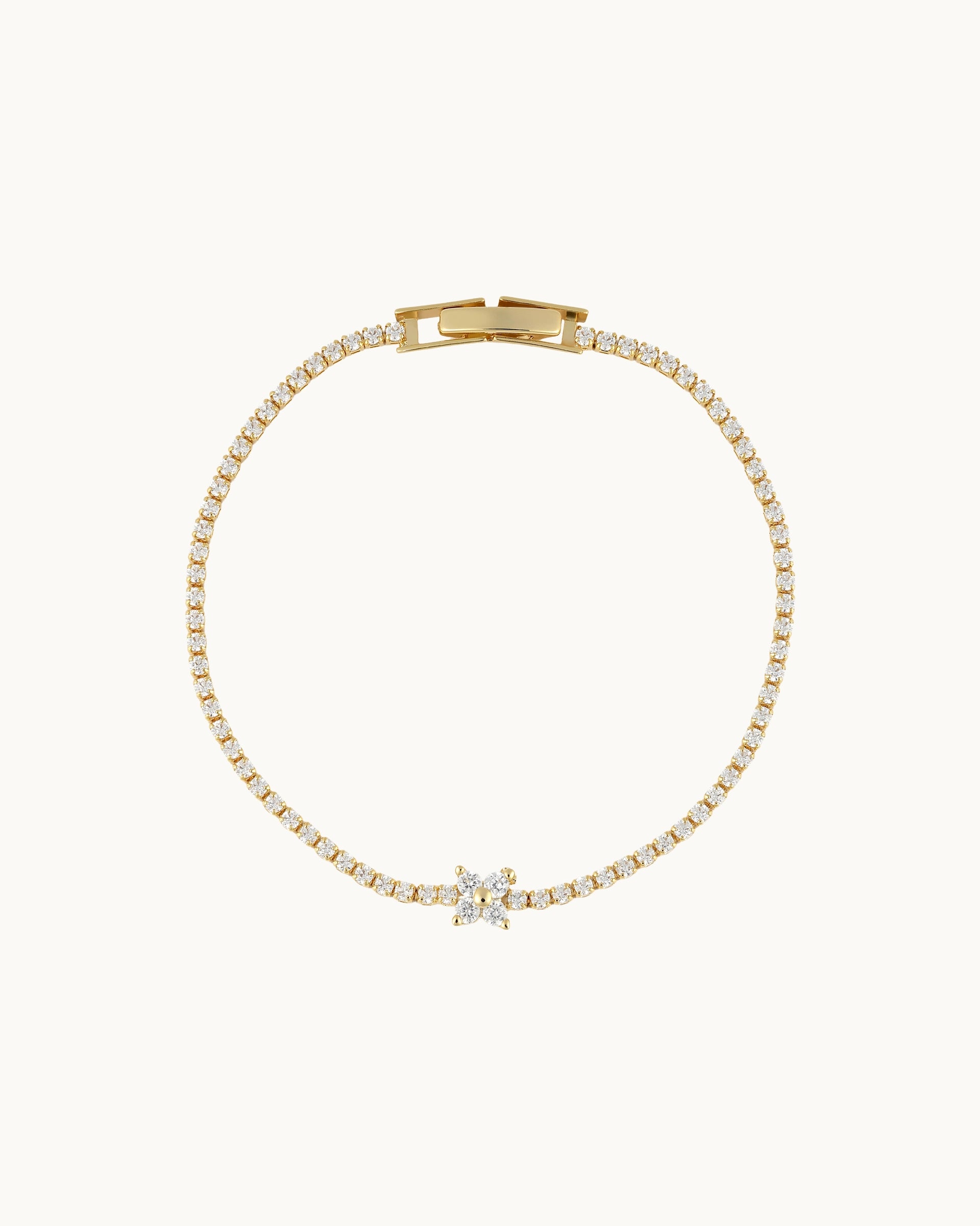 Cielo Floral Tennis Bracelet in Gold