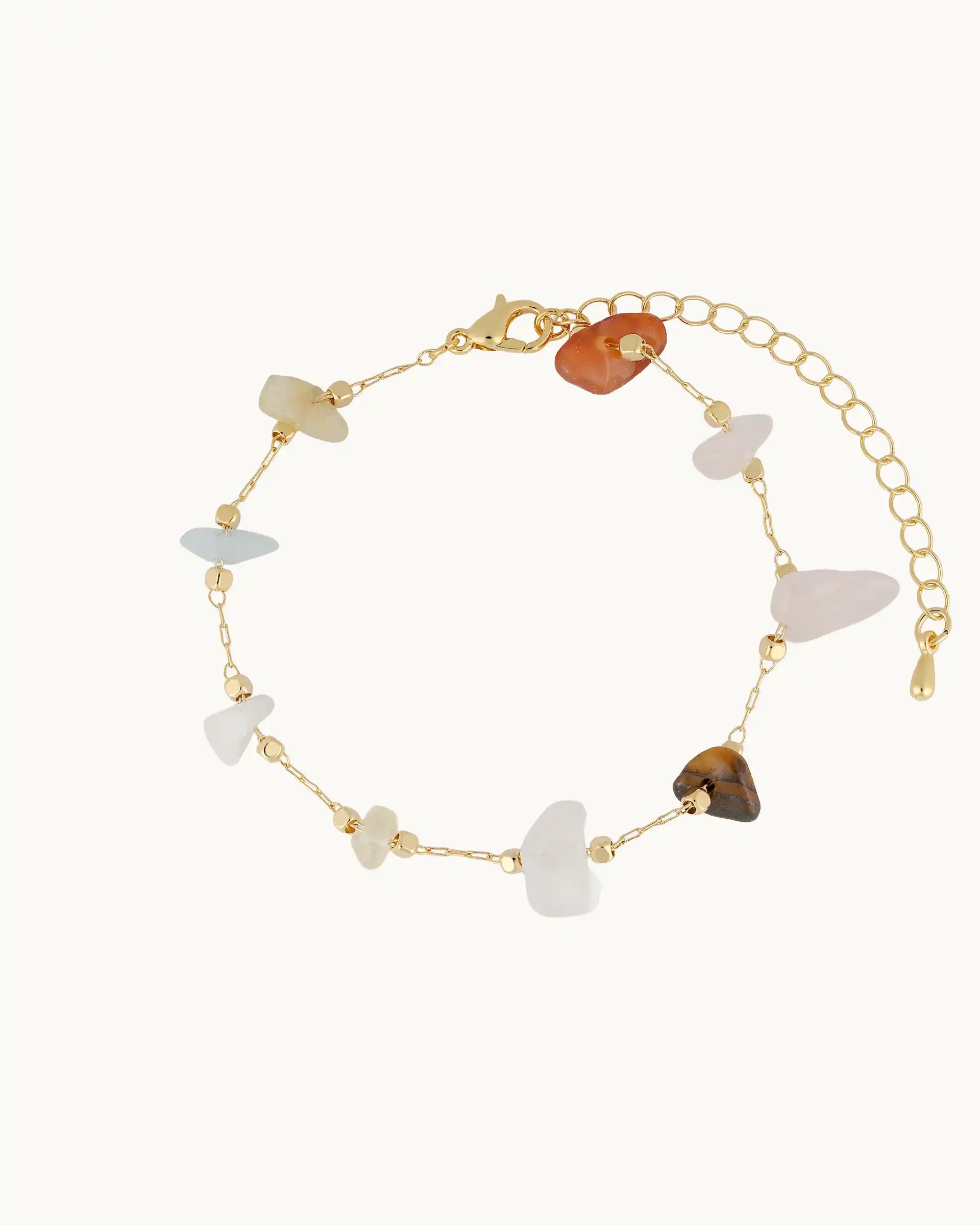 Lorina Stone Charm Bracelet in Gold