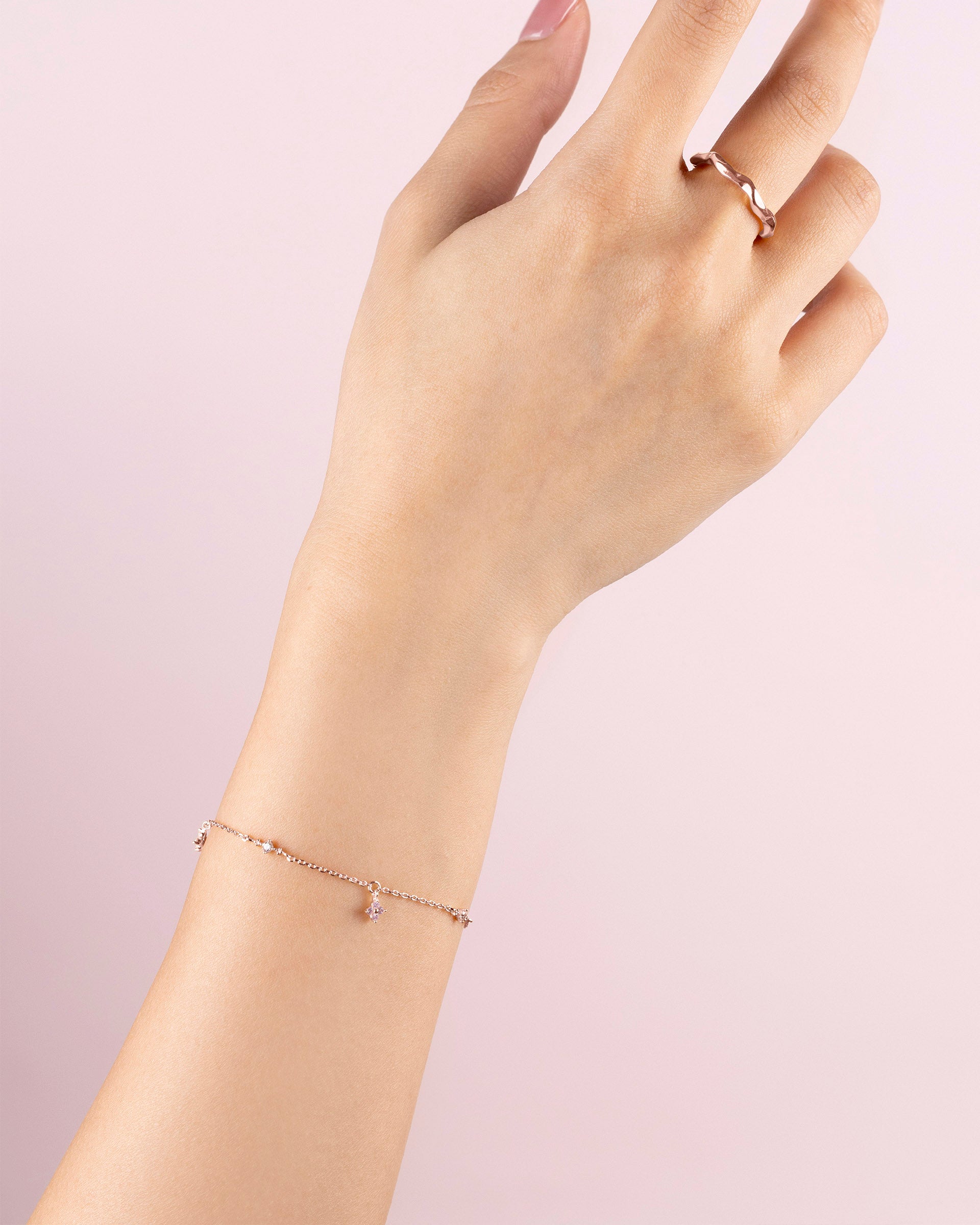 Violetta Charm Bracelet in Rose Gold