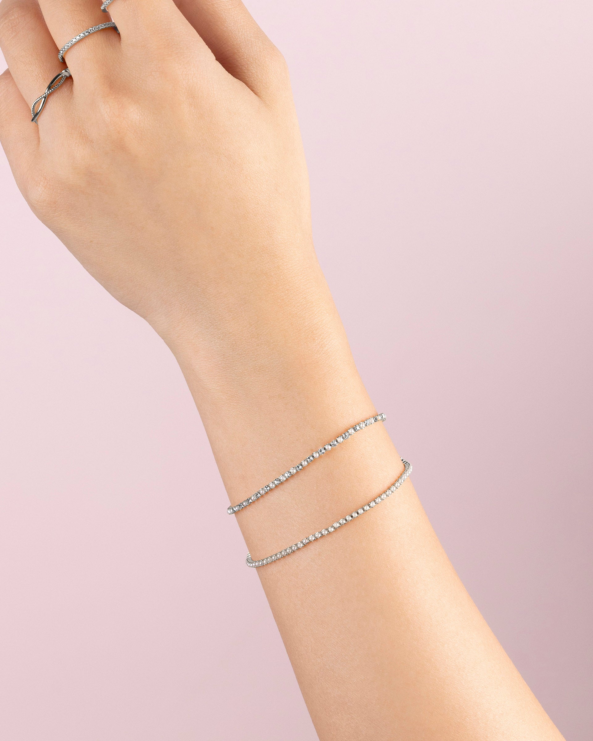 Saphira Pearly Bracelet in Silver