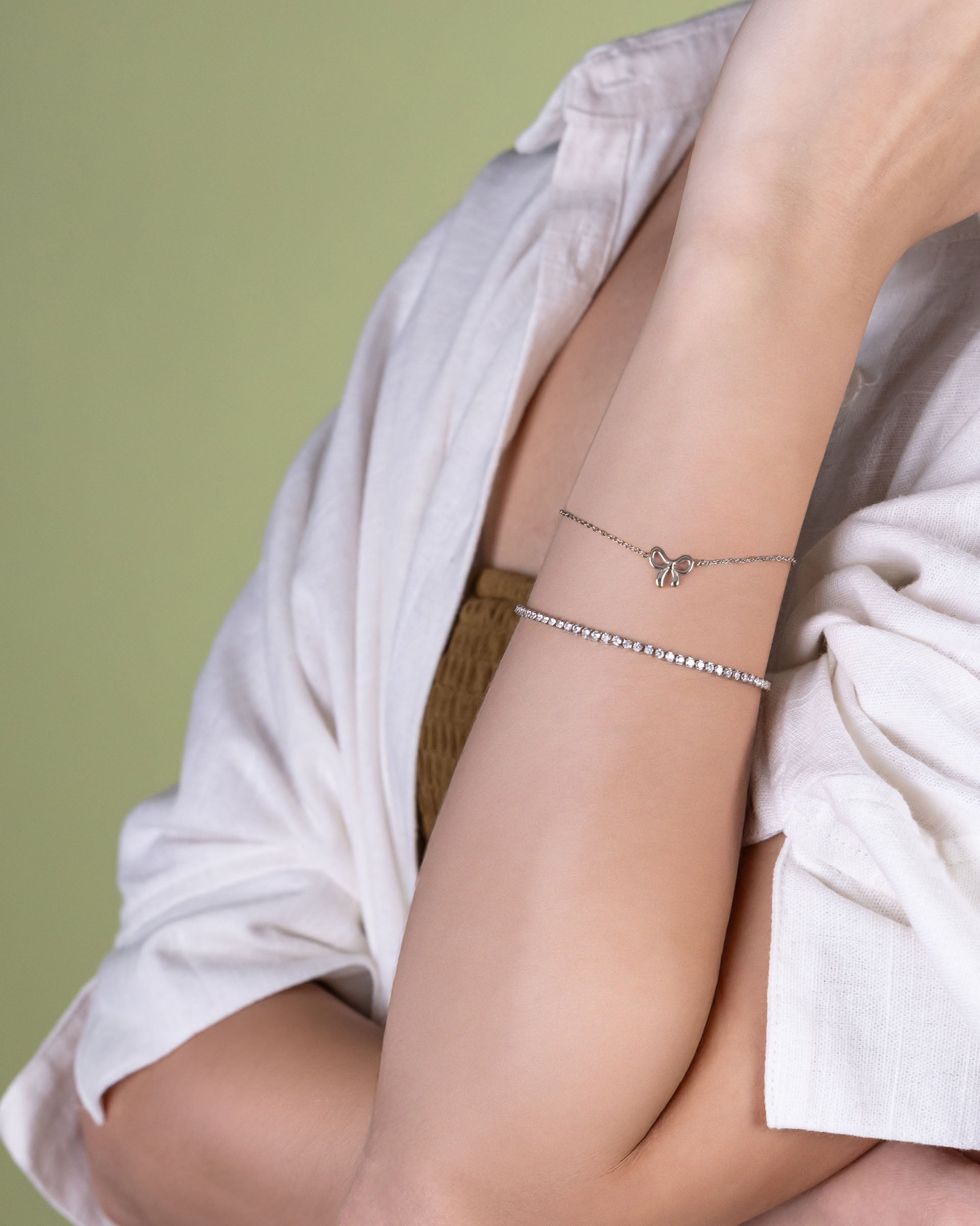 Amy Bow Bracelet in Silver