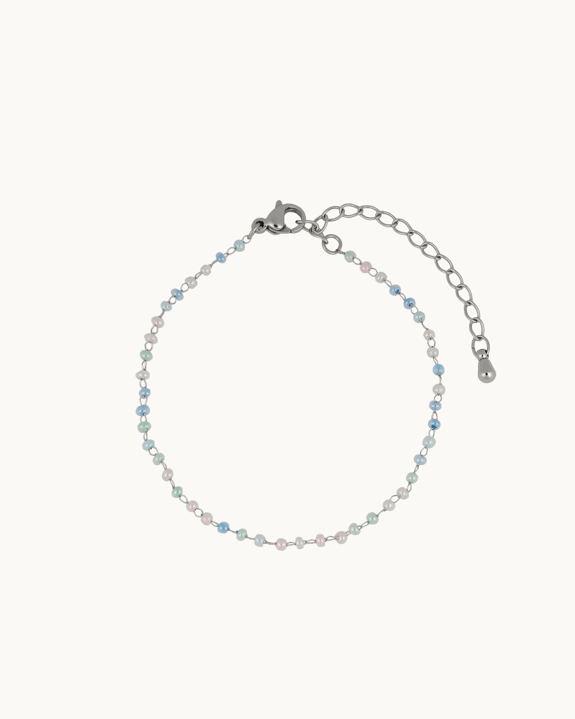 Alisson Beaded Bracelet in Silver - Blue