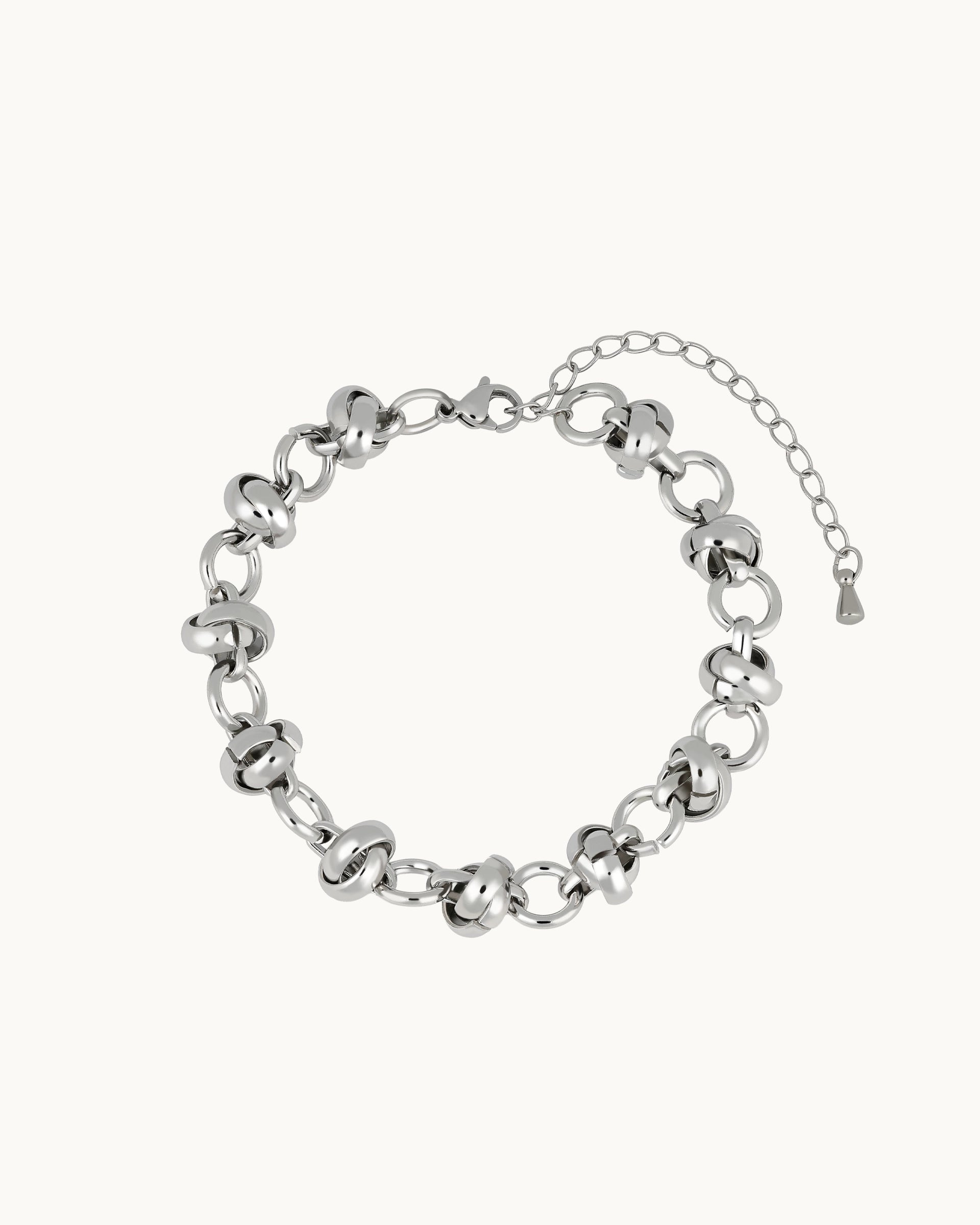Tatum Knotted Link Bracelet in Silver