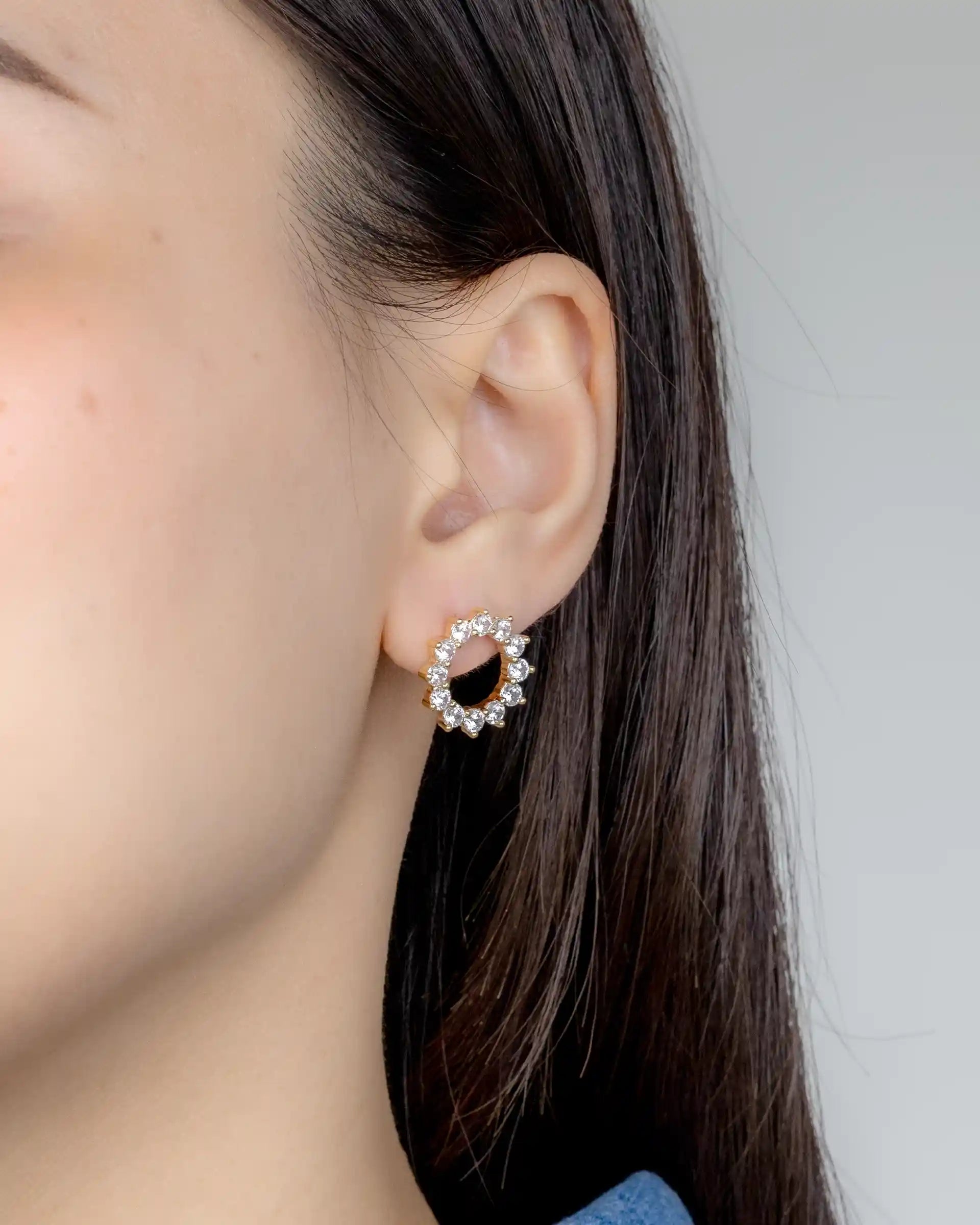 Rune Stud Earrings in Gold