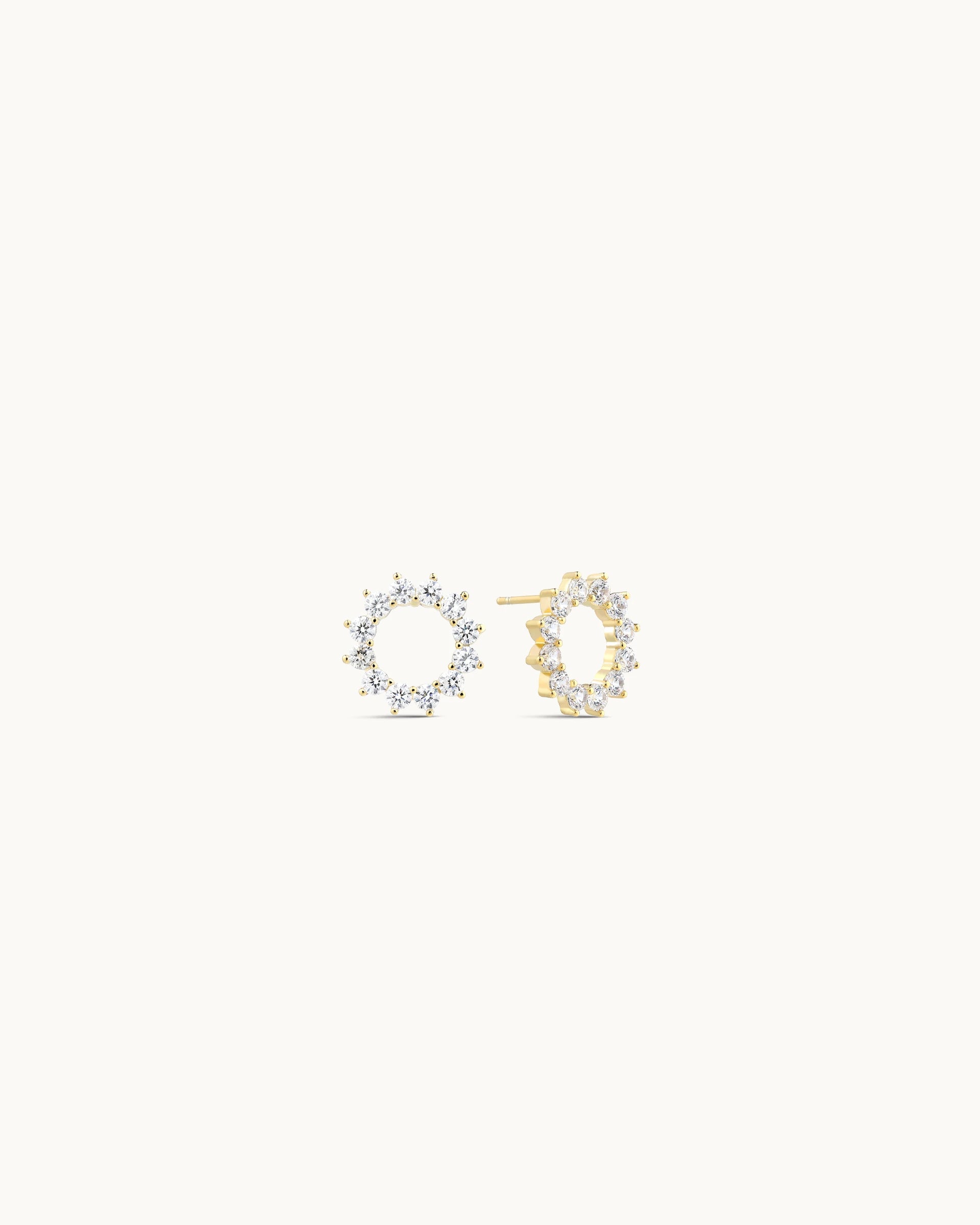 Rune Stud Earrings in Gold