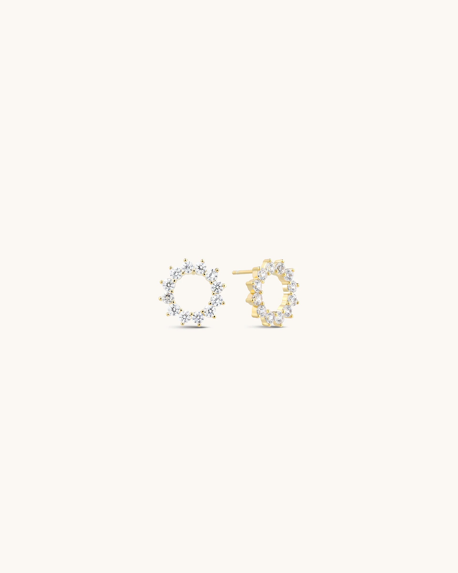 Rune Stud Earrings in Gold