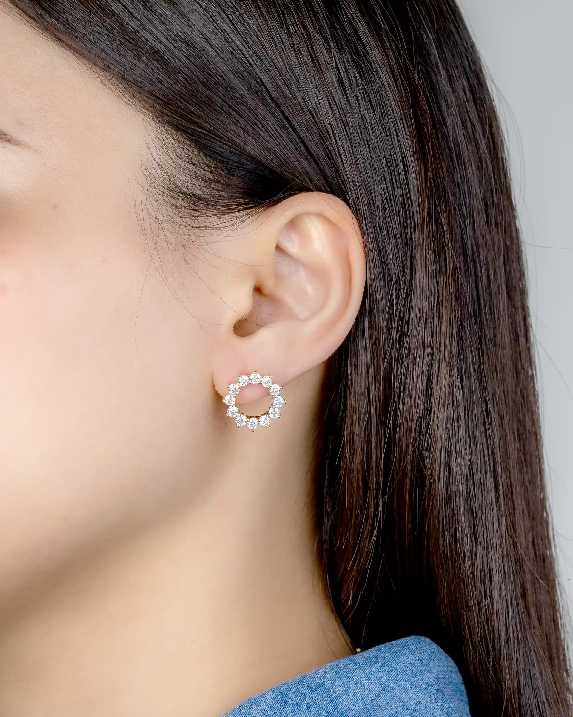 Rune Stud Earrings in Gold