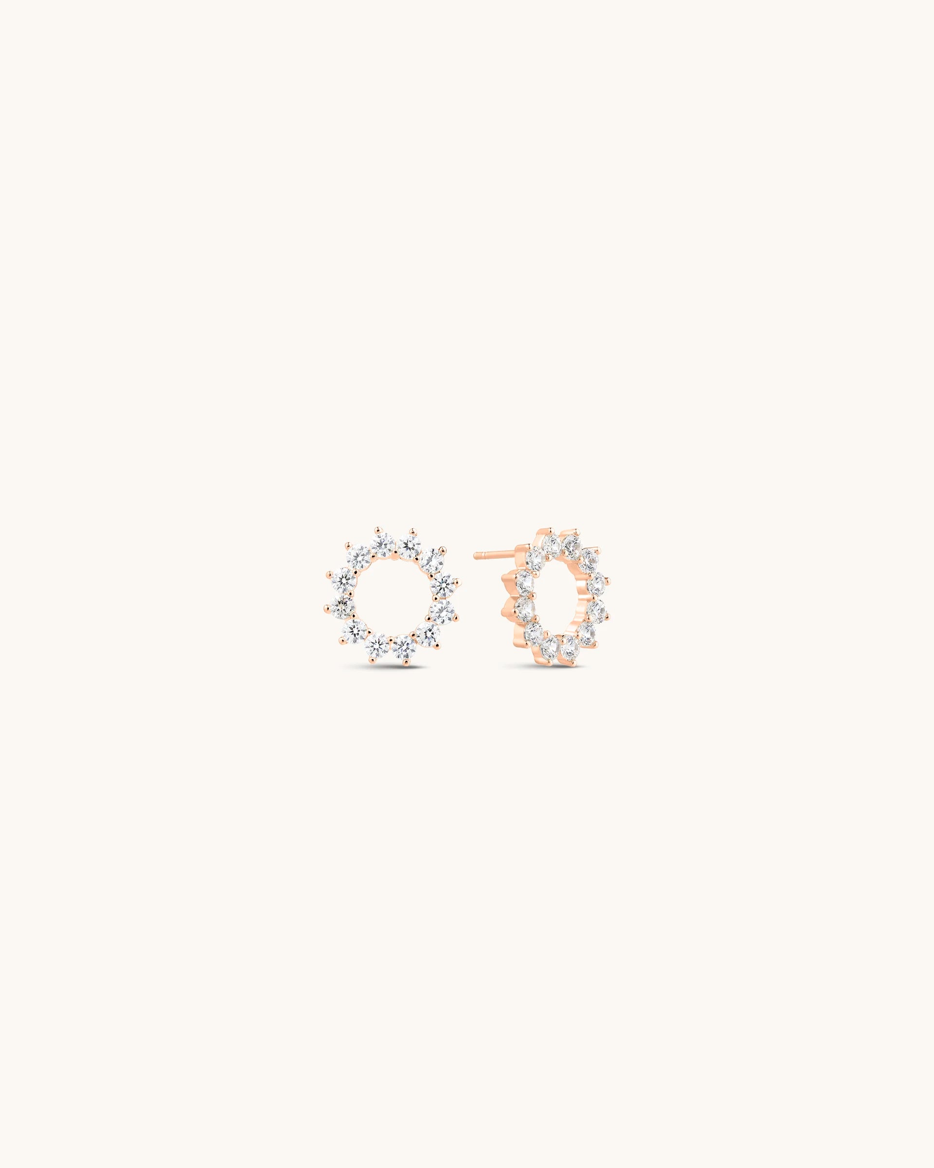 Rune Stud Earrings in Rose Gold