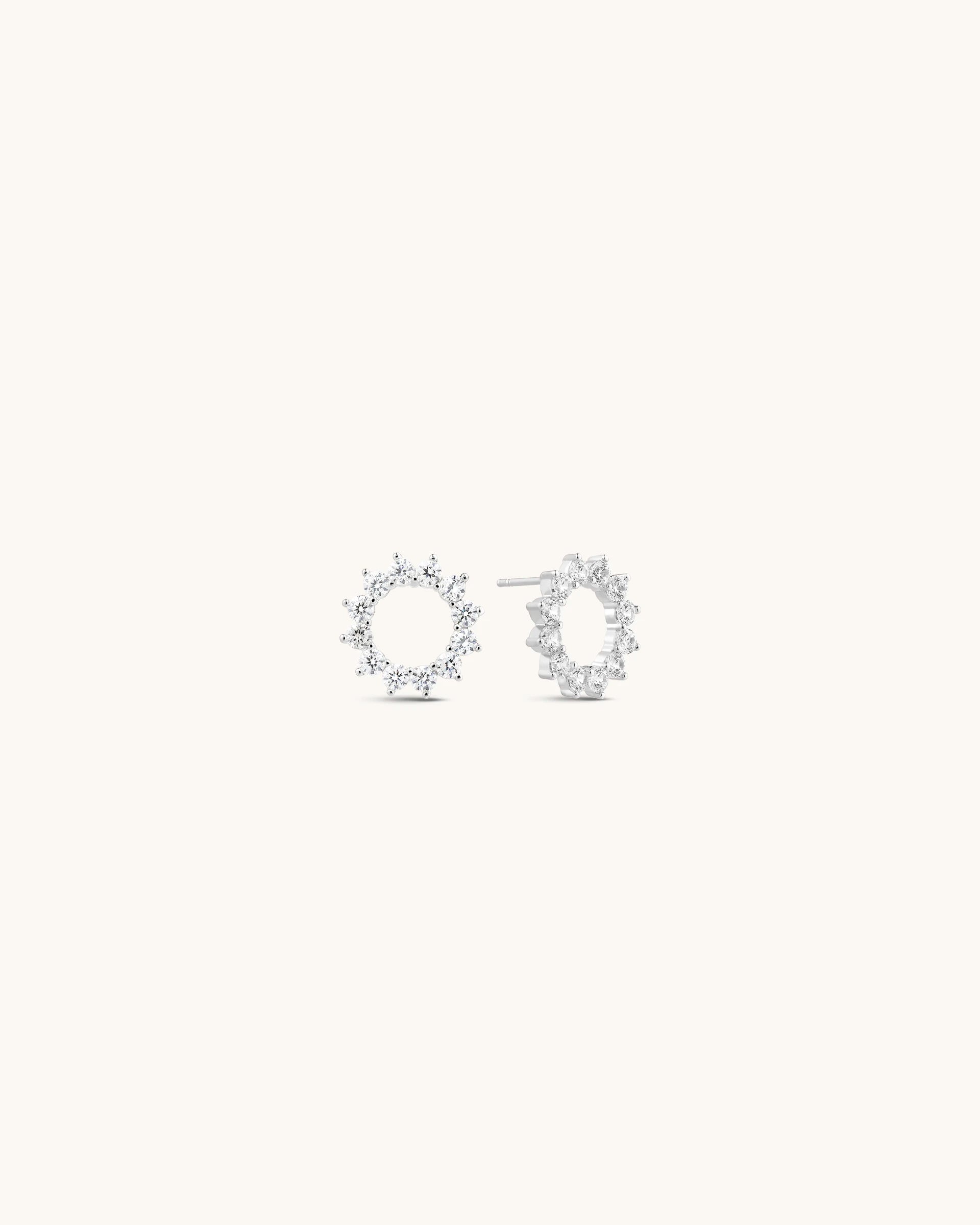 Rune Stud Earrings in Silver