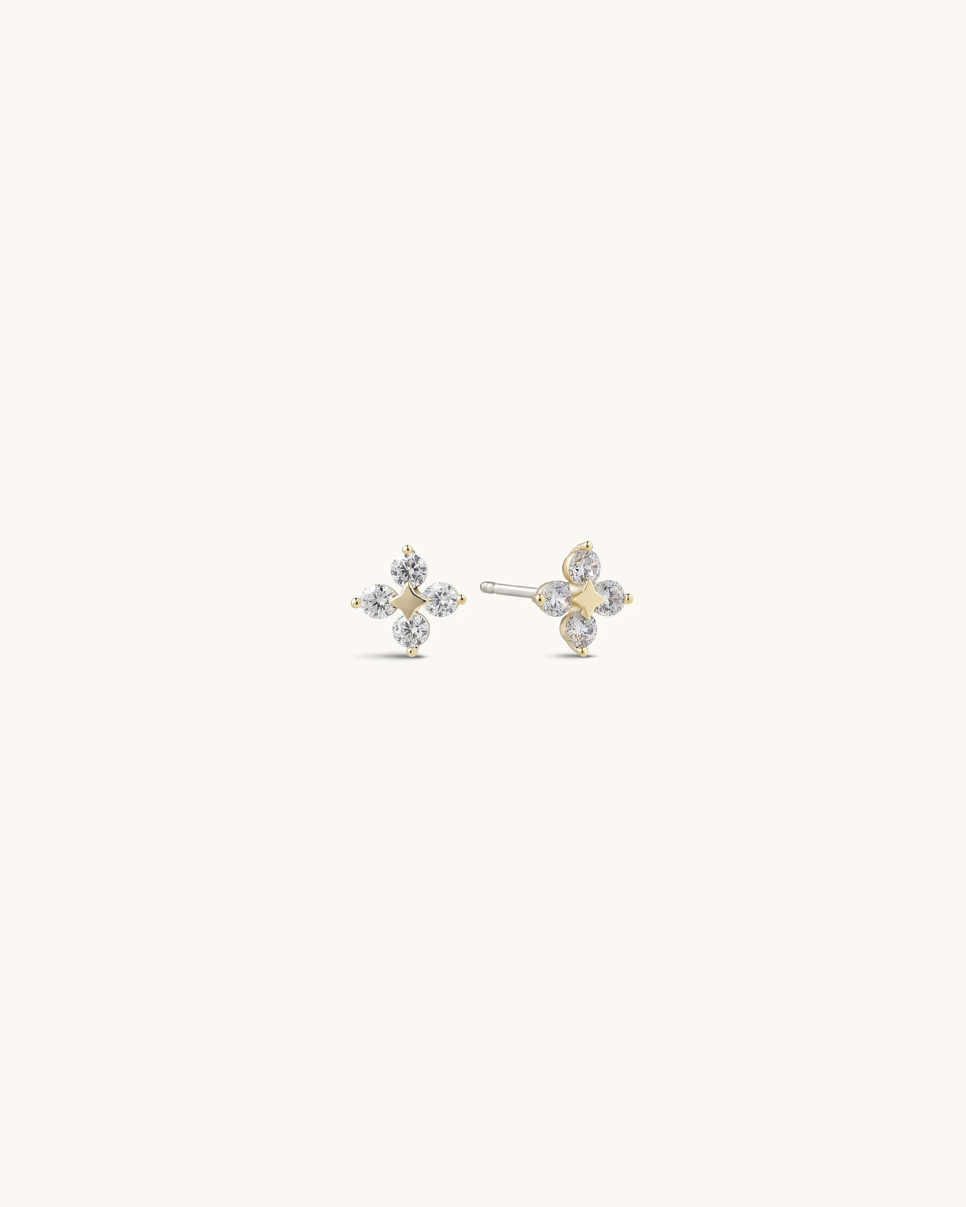 Esmeralda Stud Earrings in Gold