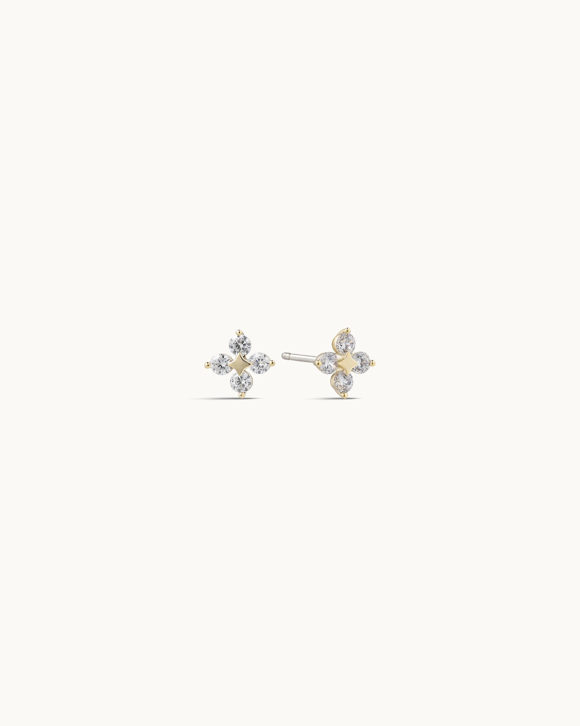 Esmeralda Stud Earrings in Gold