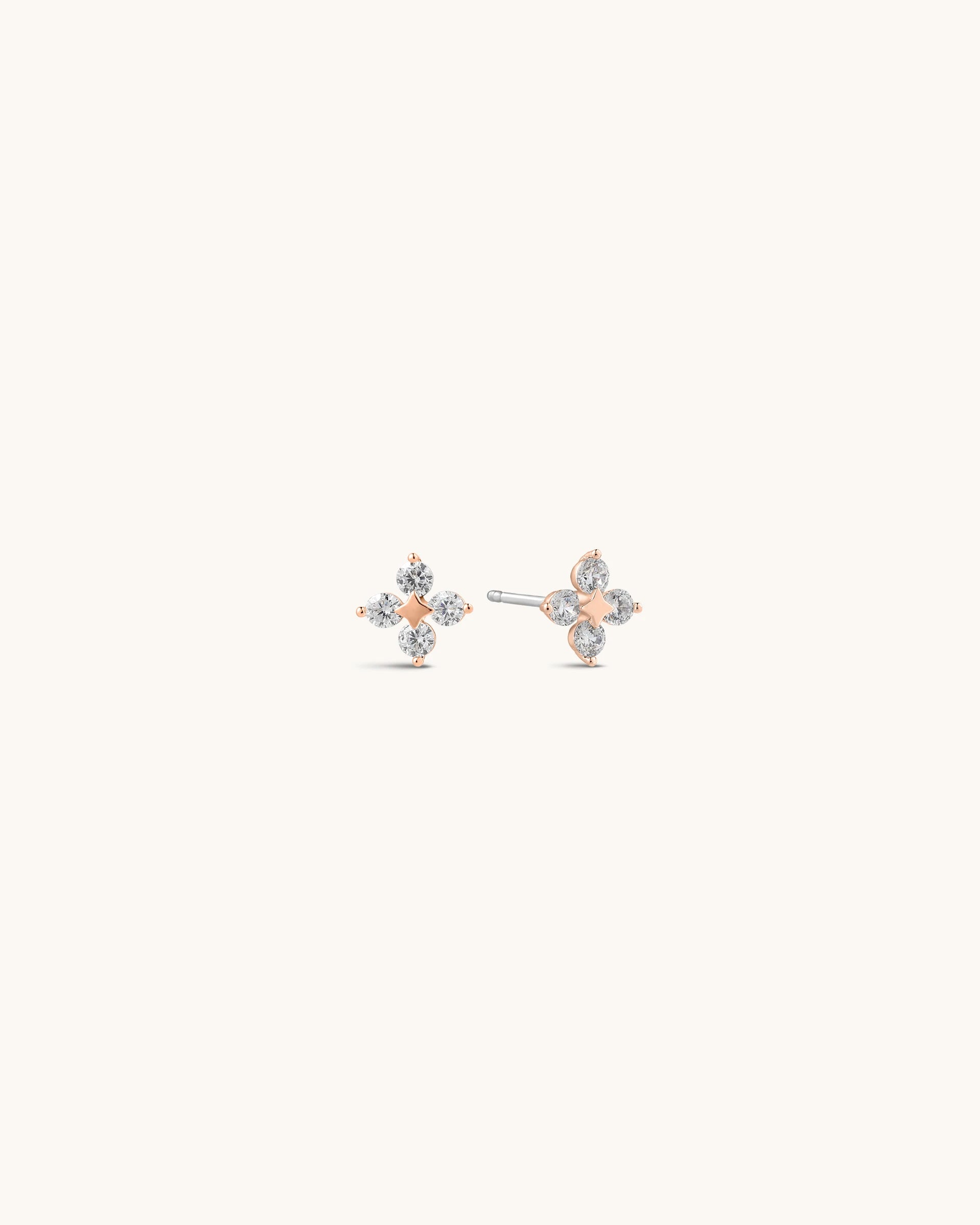 Esmeralda Stud Earrings in Rose Gold