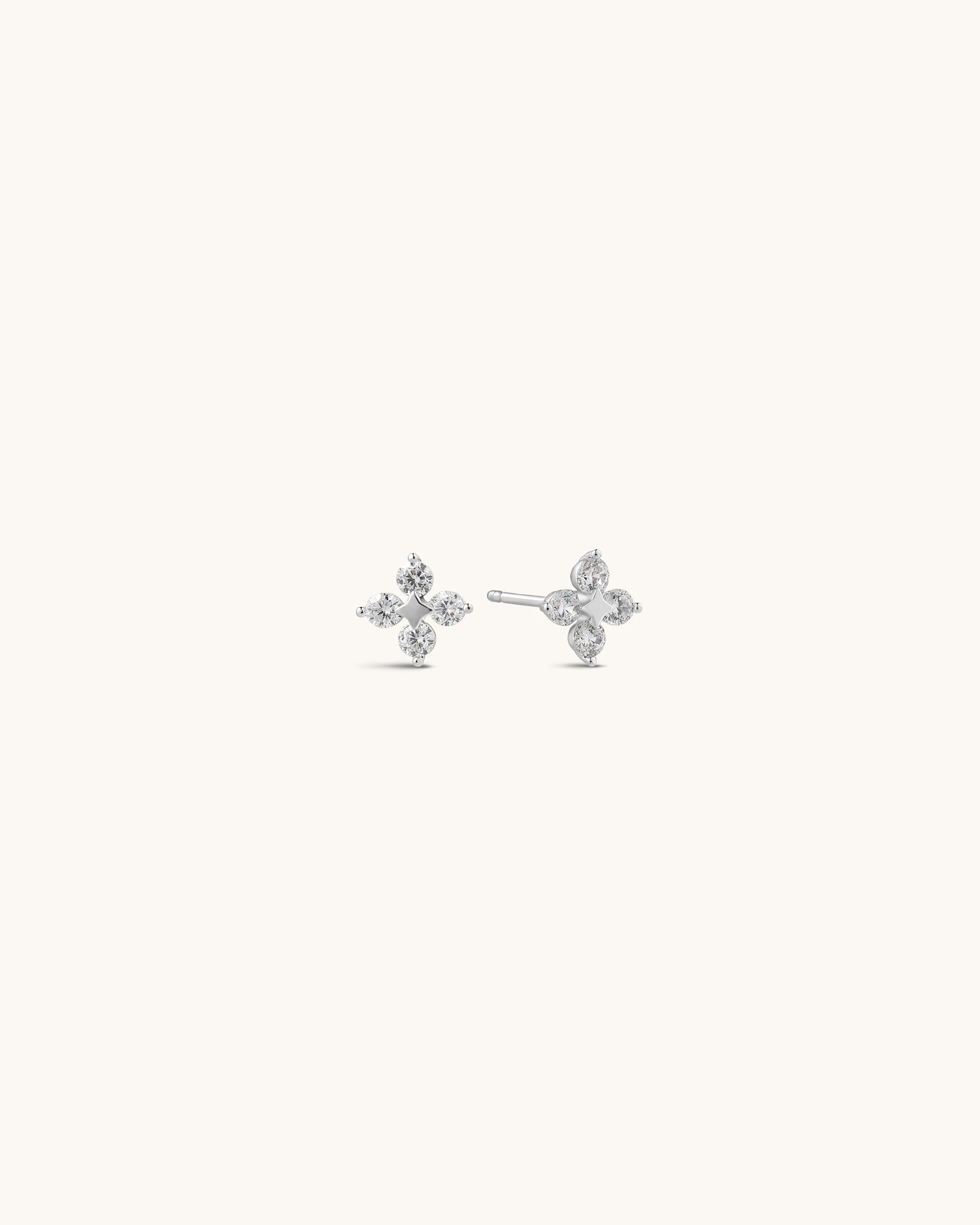 Esmeralda Stud Earrings in Silver
