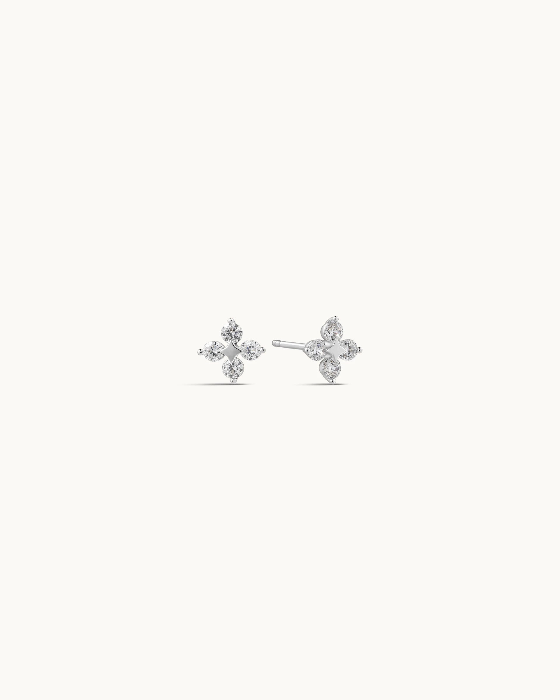 Esmeralda Stud Earrings in Silver