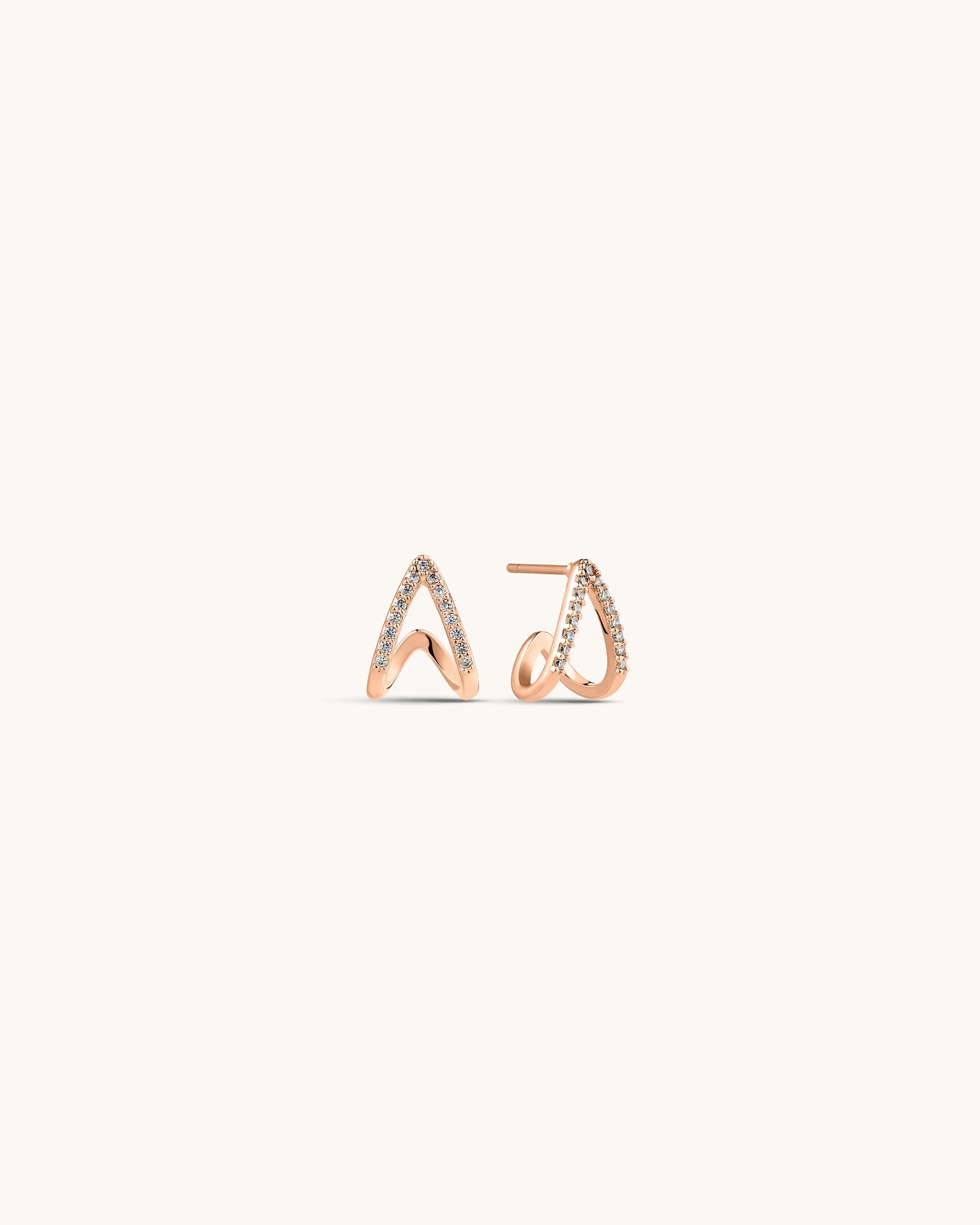 Ophelia Stud Earrings in Rose Gold