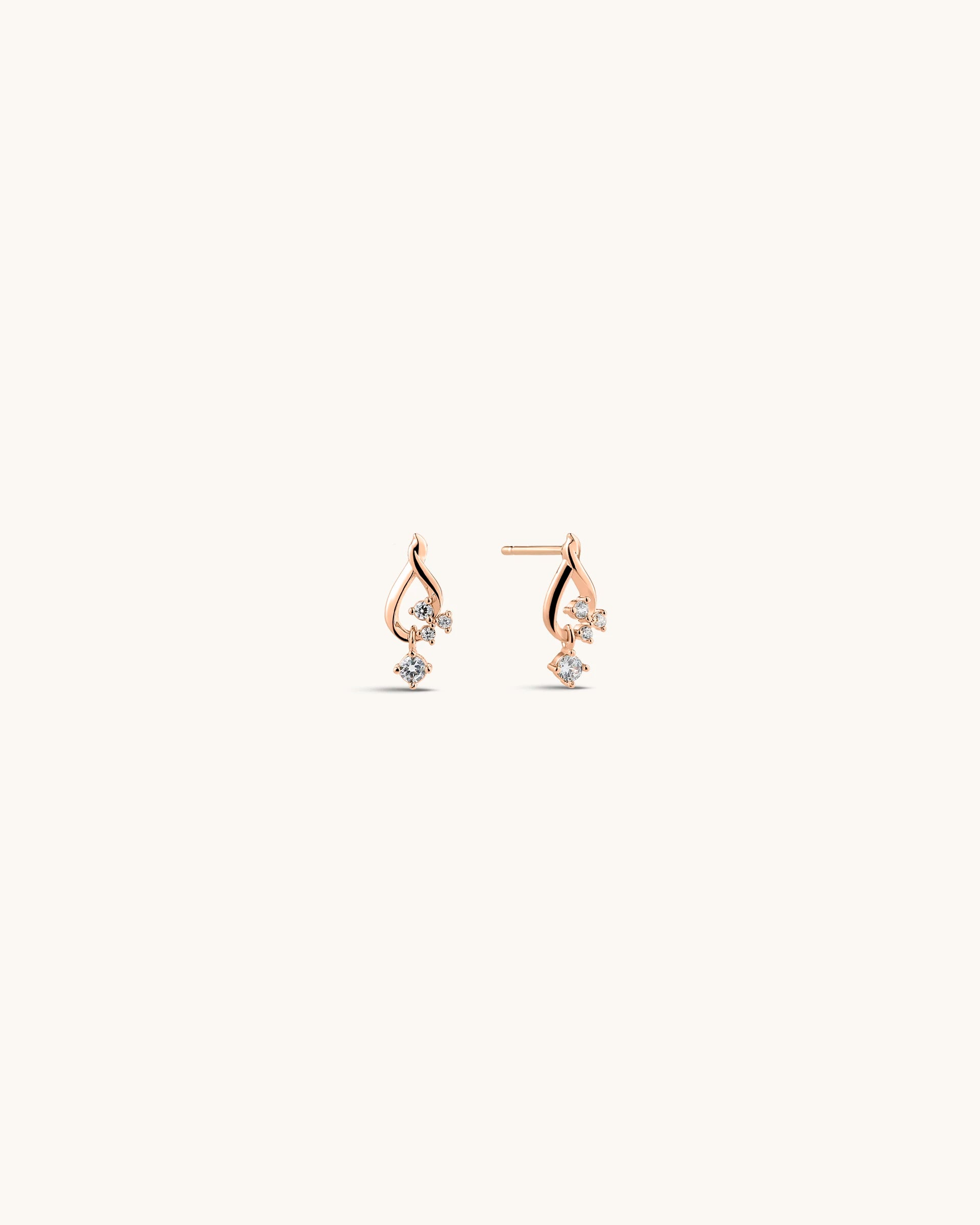 Marcella Stud Earrings in Rose Gold