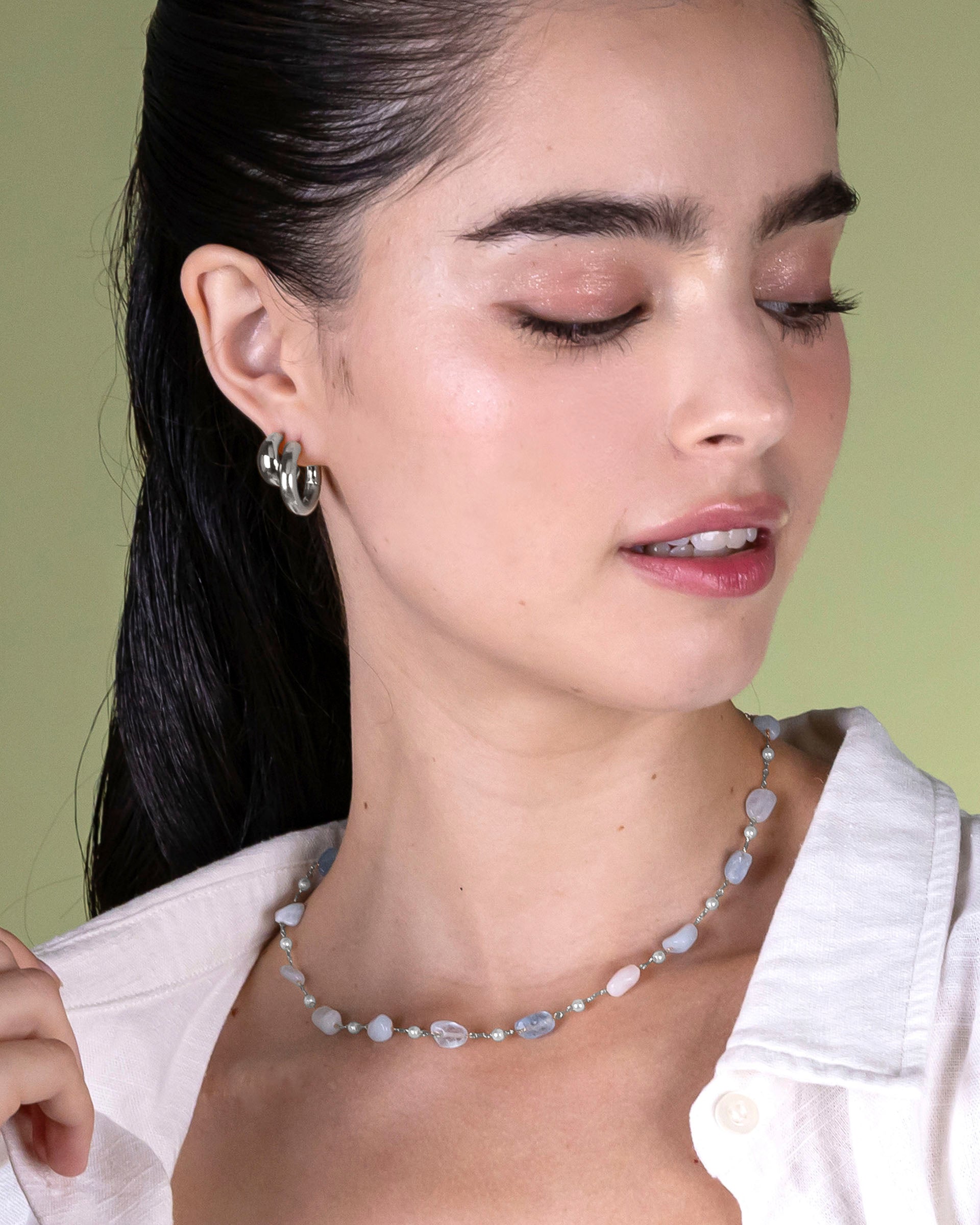 Nyssa Huggie Earrings in Silver