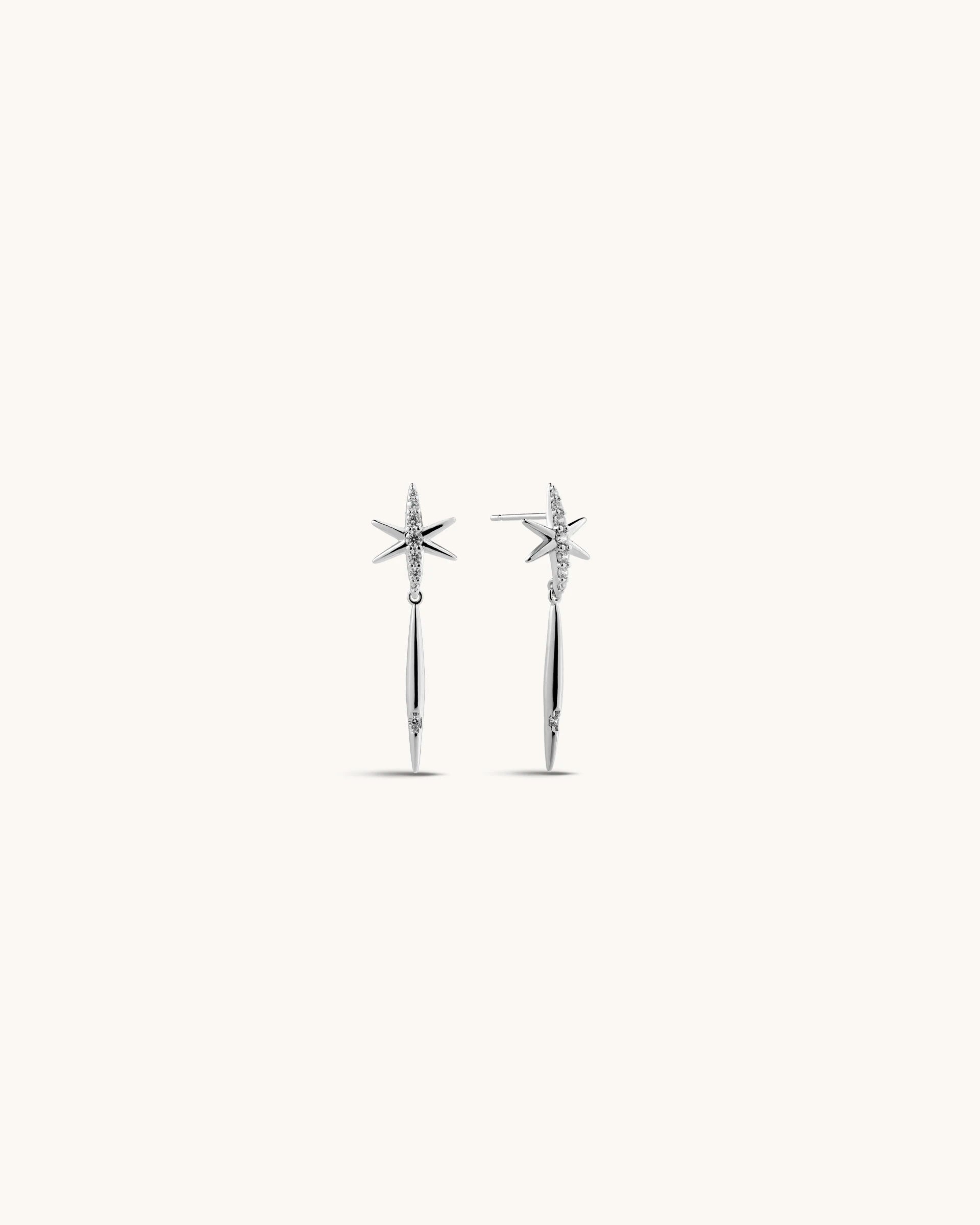 Erica Dangling Earrings in Silver