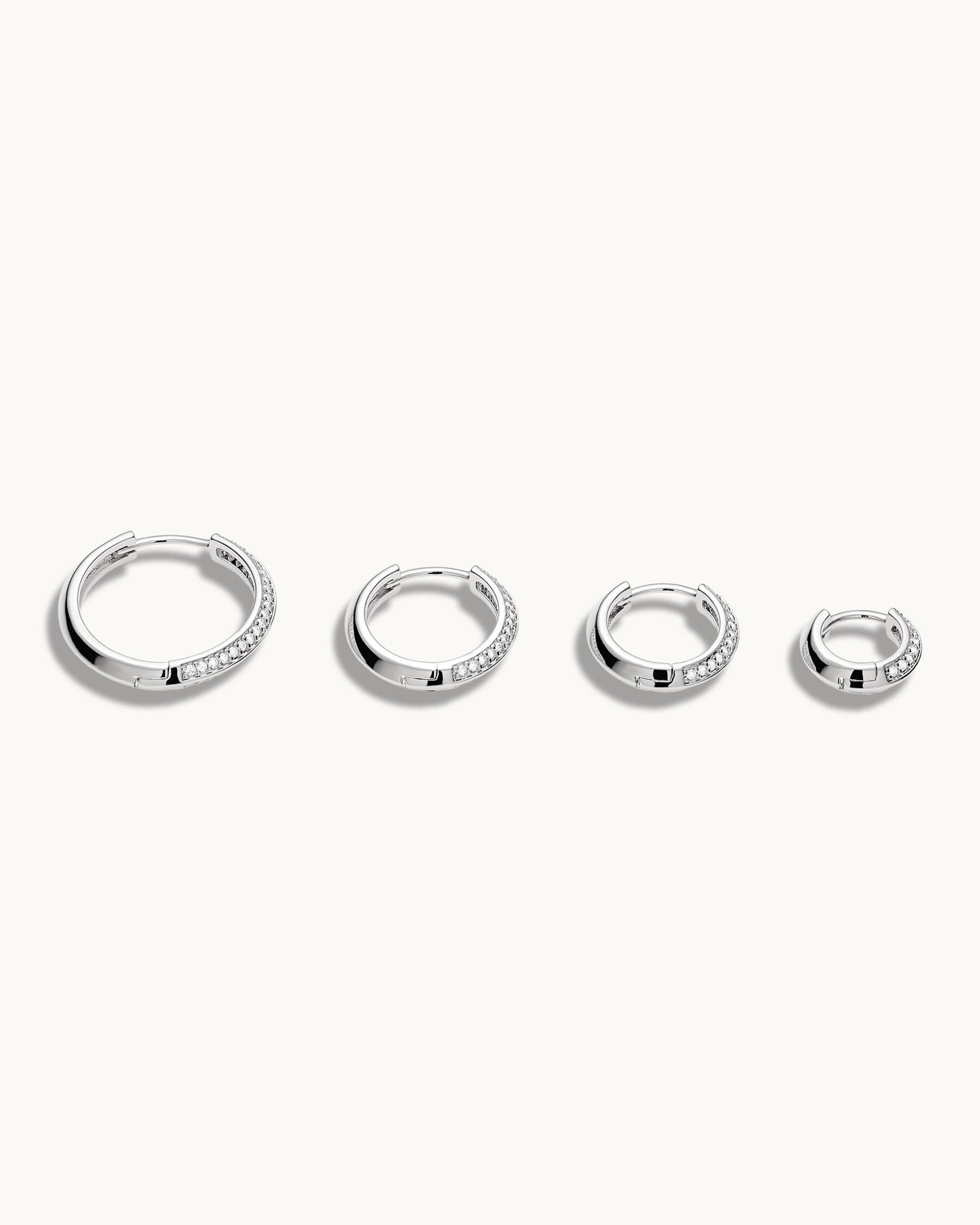 Stella Hoop Earrings in Silver