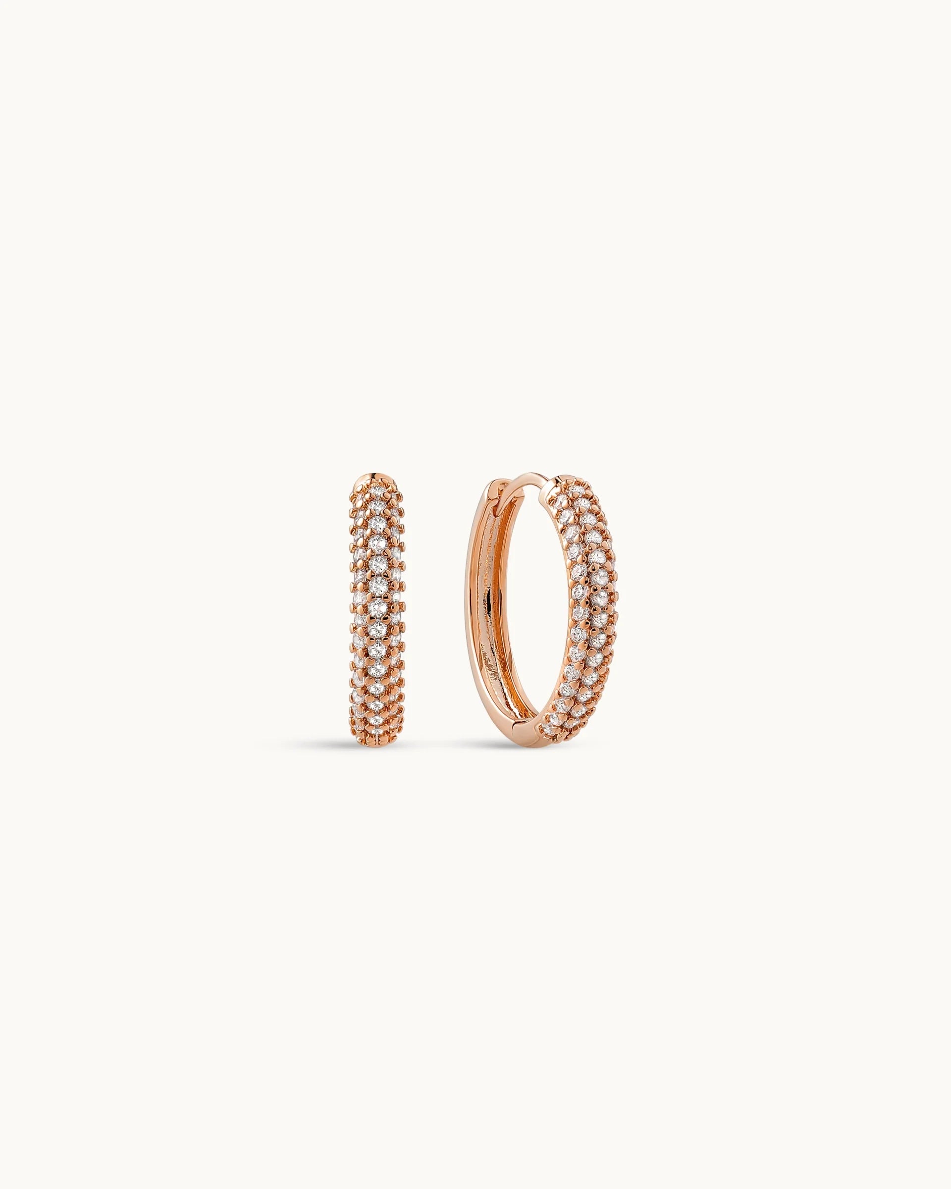 Cara Hoop Earrings in Rose Gold