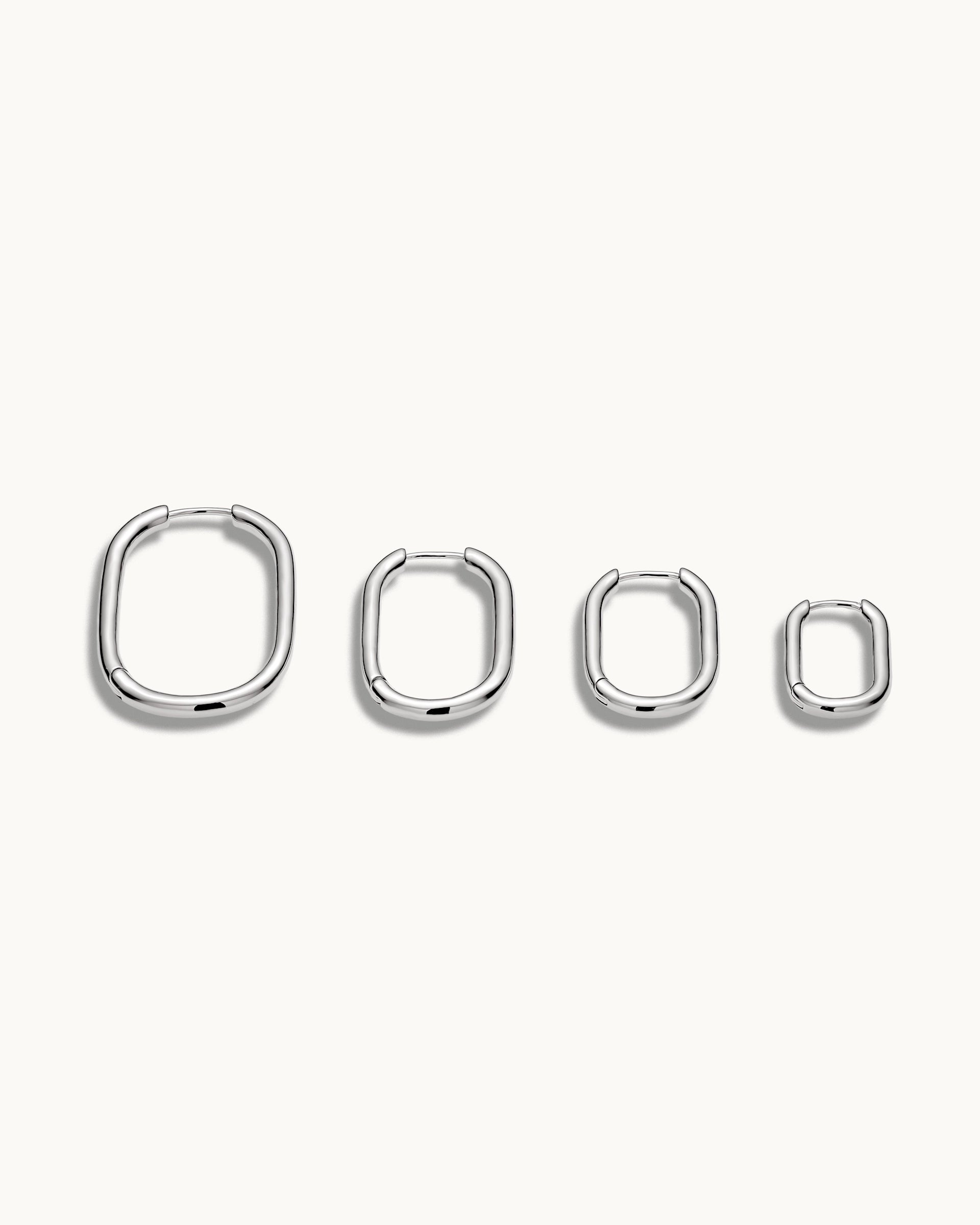Ivy Hoop Earrings in Silver