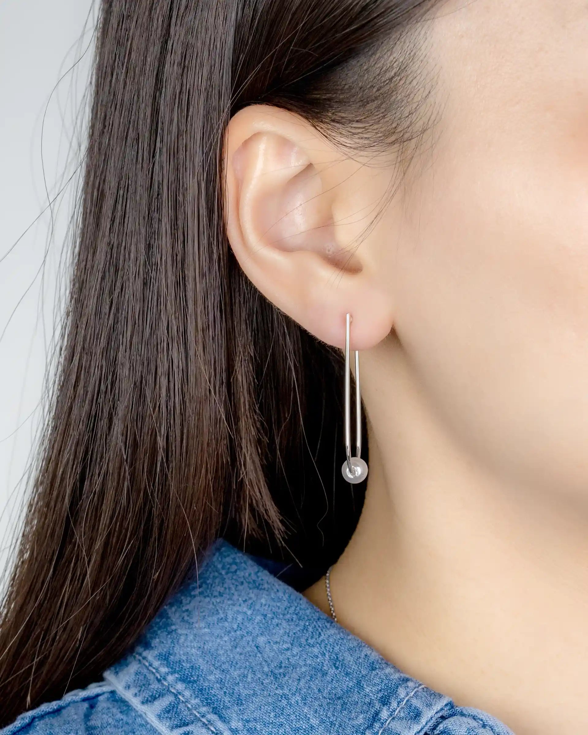 Tanisha Pearl Drop Earrings in Silver