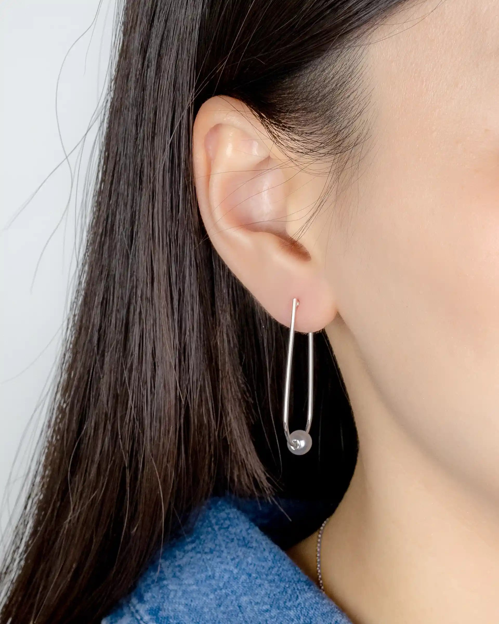 Tanisha Pearl Drop Earrings in Silver
