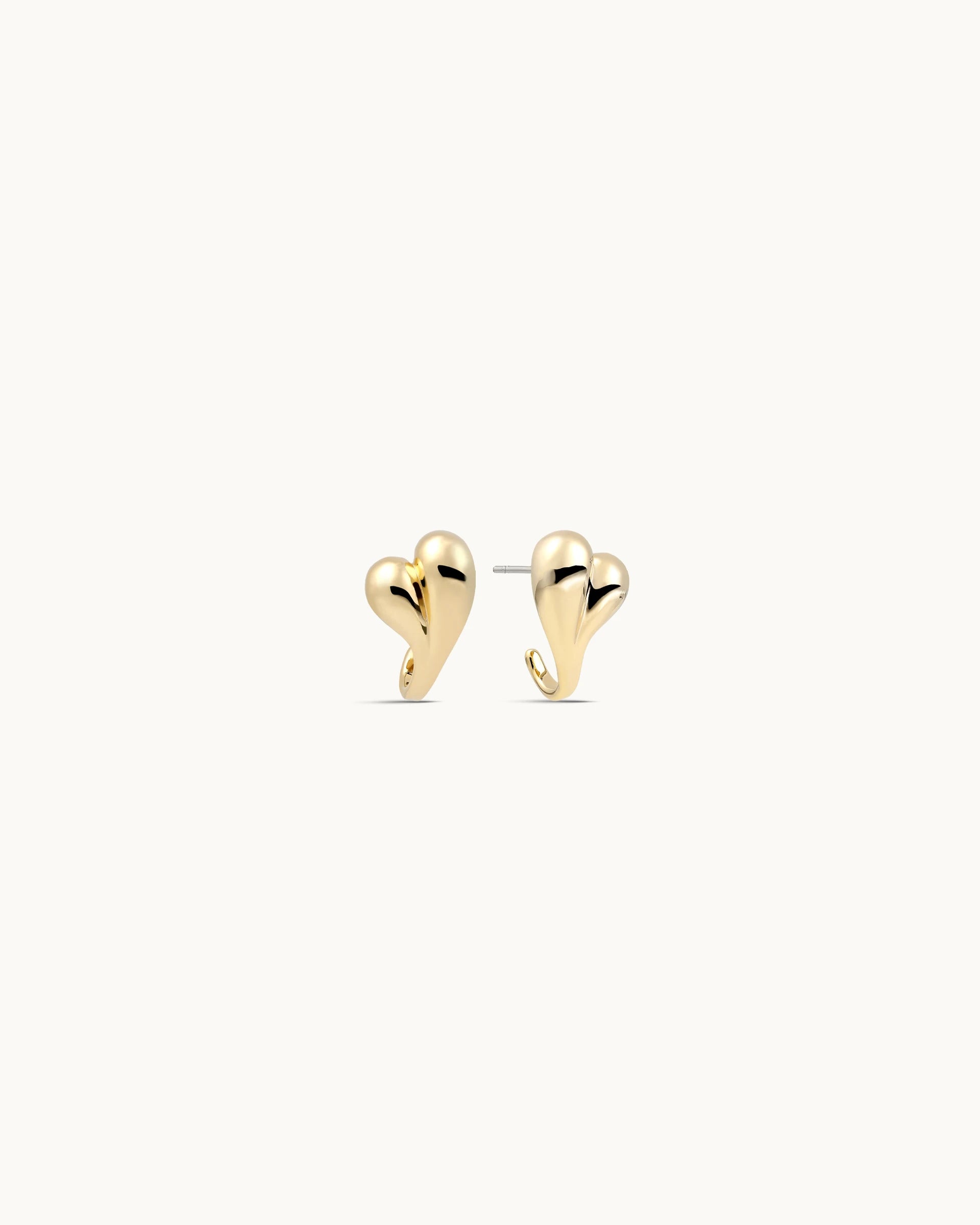 Eileen Heart Stud Earrings in Gold