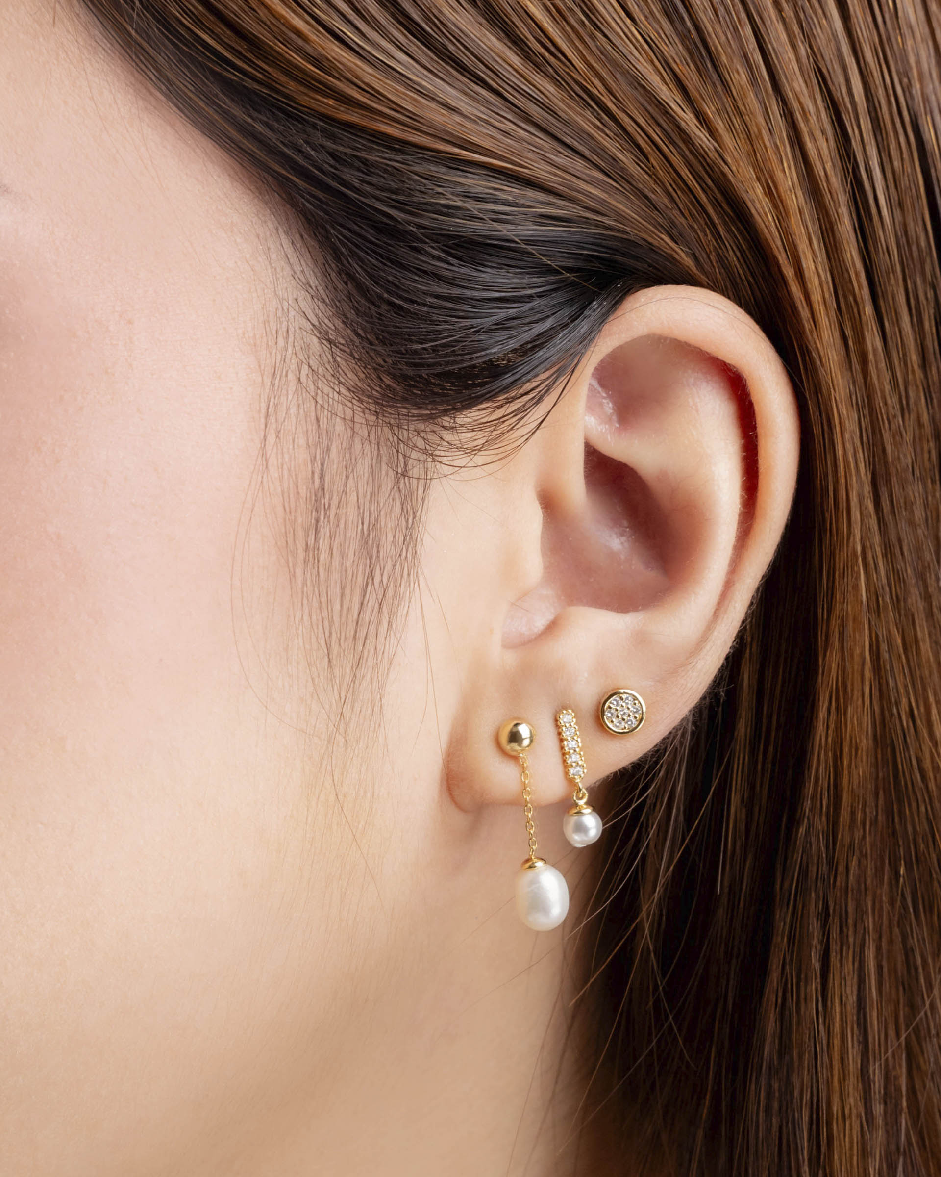 Velina Stud Earrings in Gold
