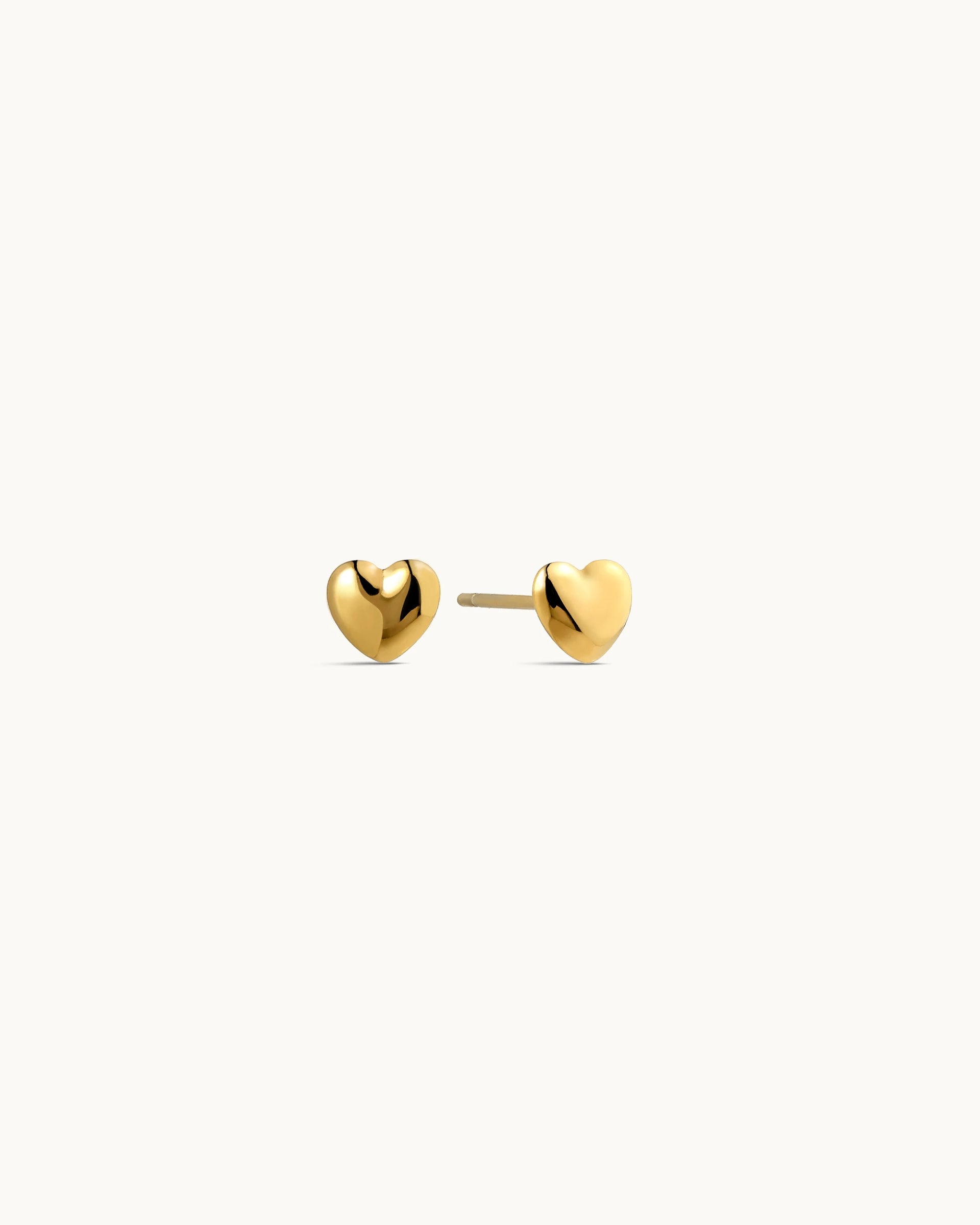 Hazel Heart Stud Earrings in Gold