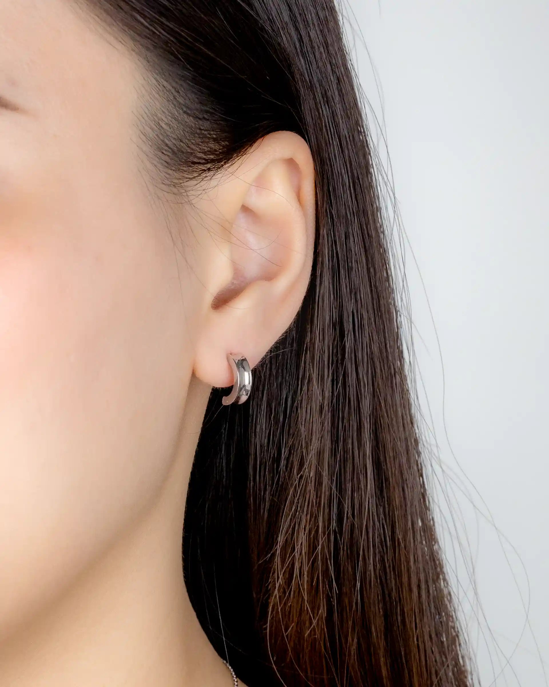 Sable Half Hoop Earrings in Silver