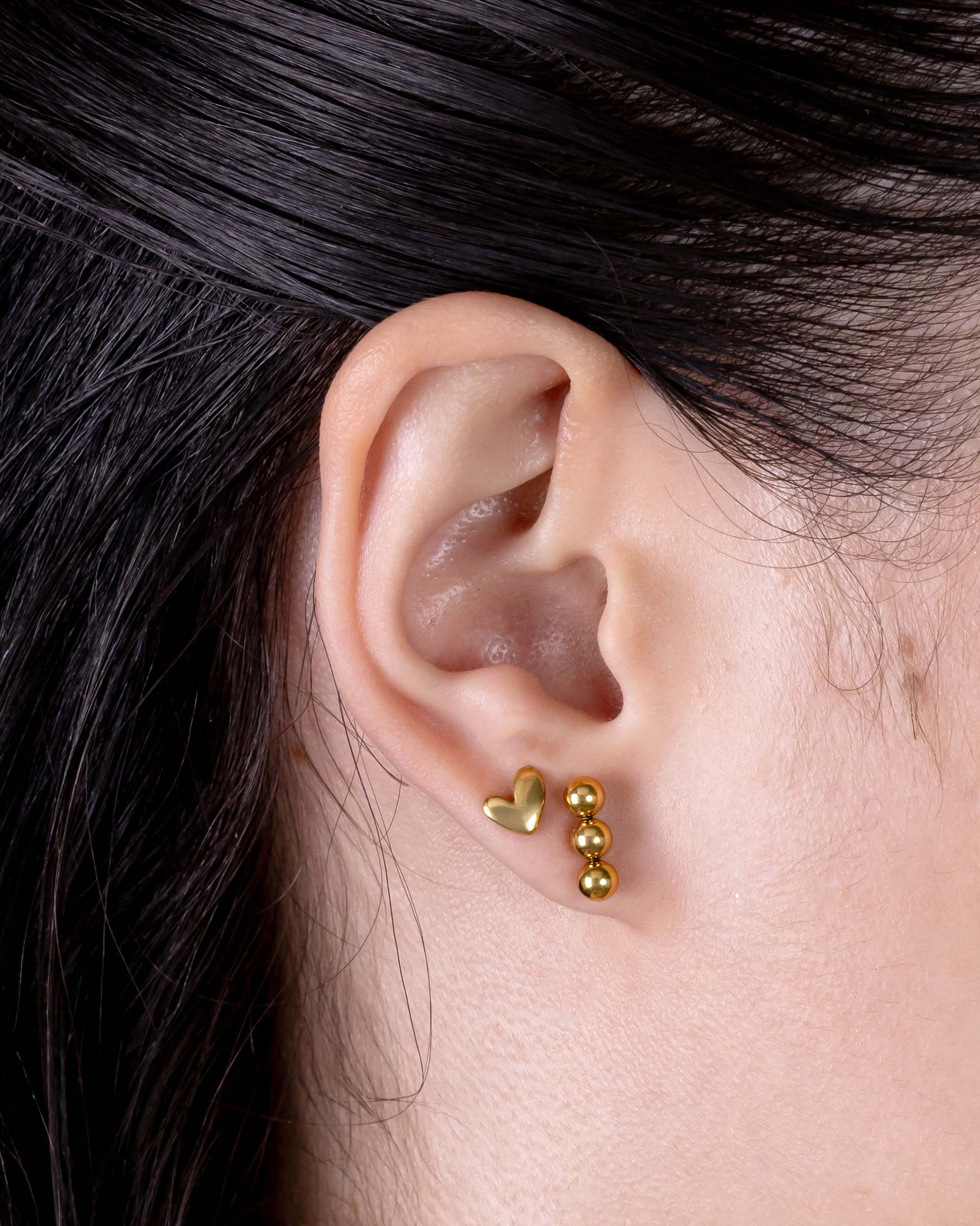 Lucille Beaded Stud Earrings in Gold