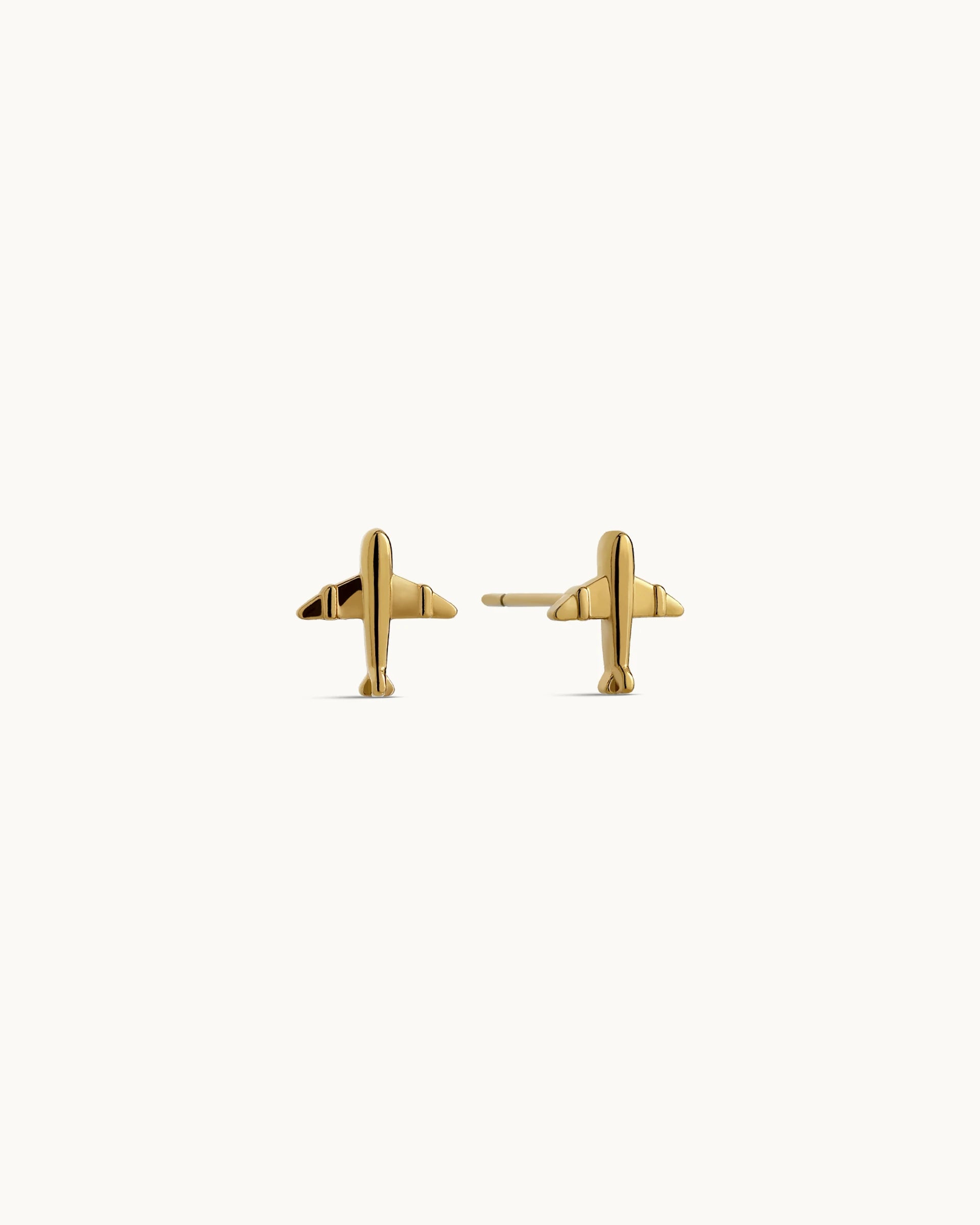 Vern Plane Stud Earrings in Gold