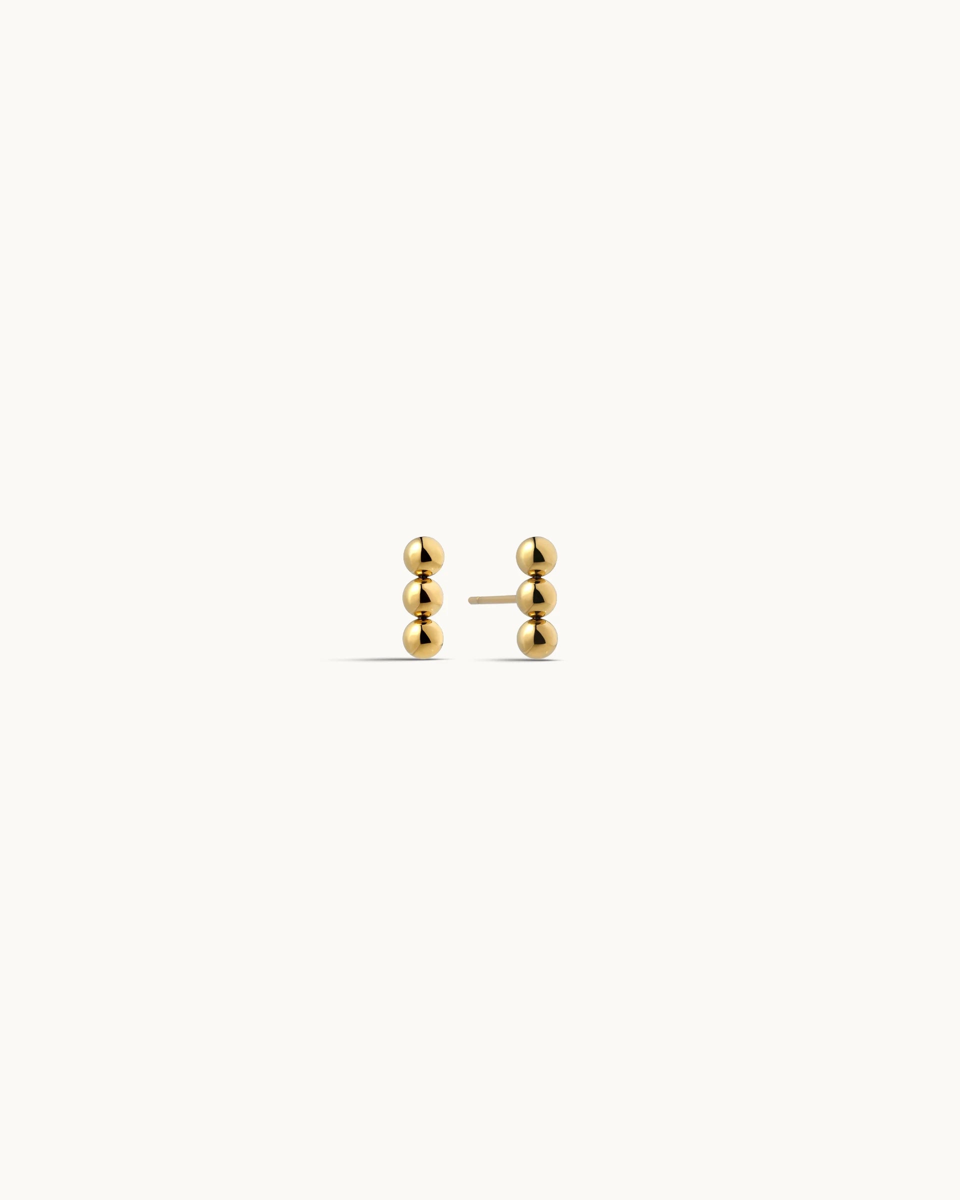 Lucille Beaded Stud Earrings in Gold