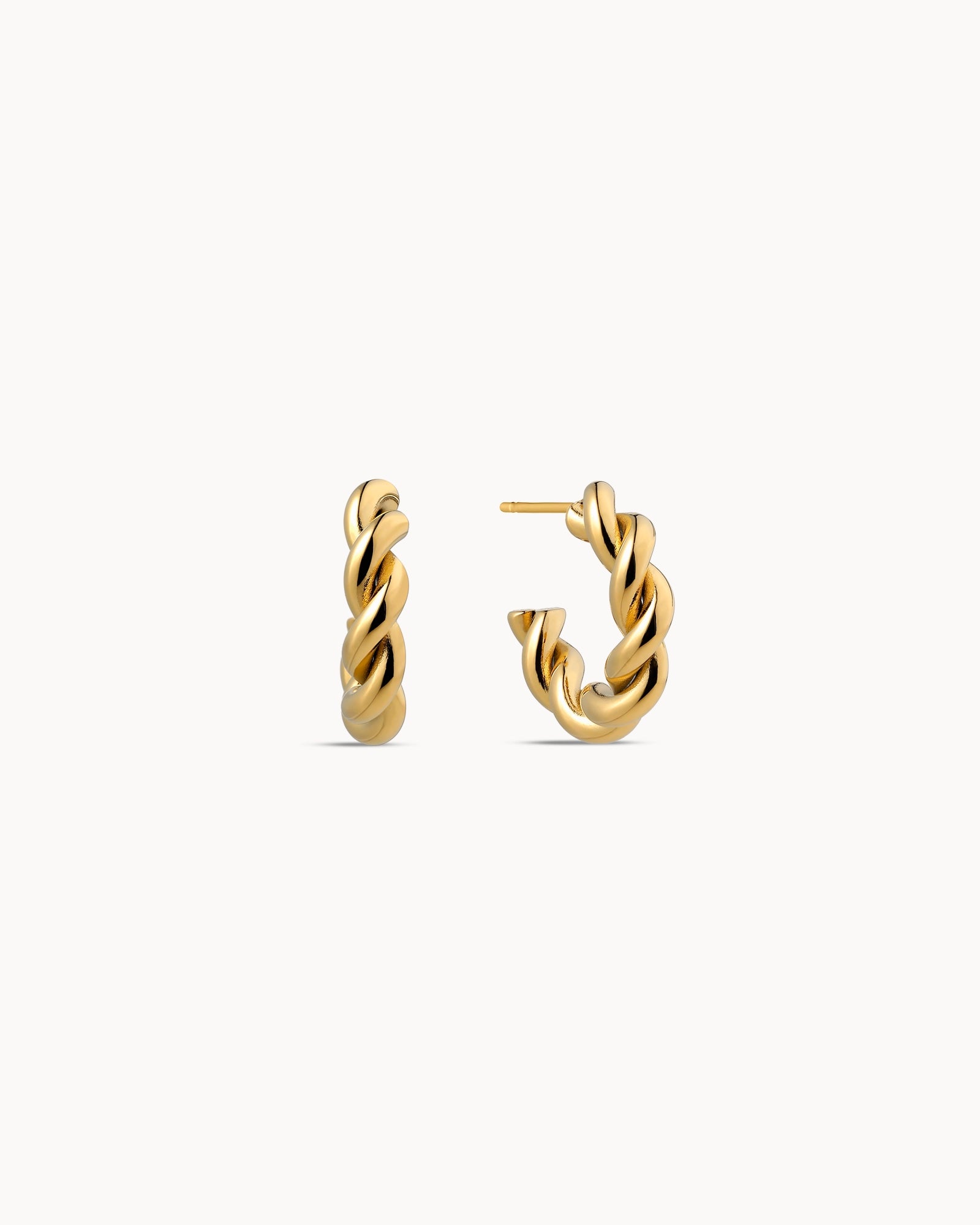 Leanne Twisted Hoop Earrings in Gold