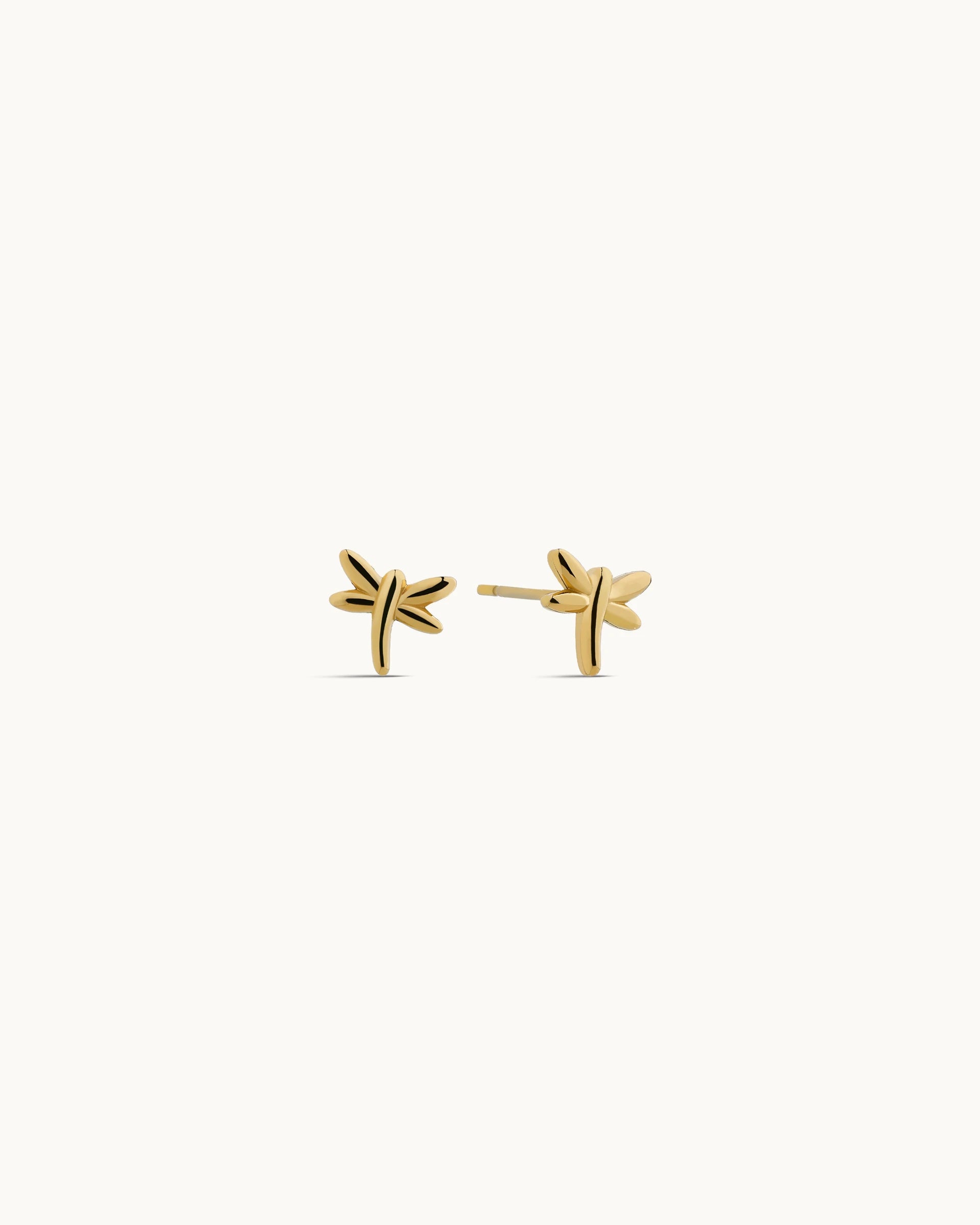Lucy Dragonfly Stud Earrings in Gold