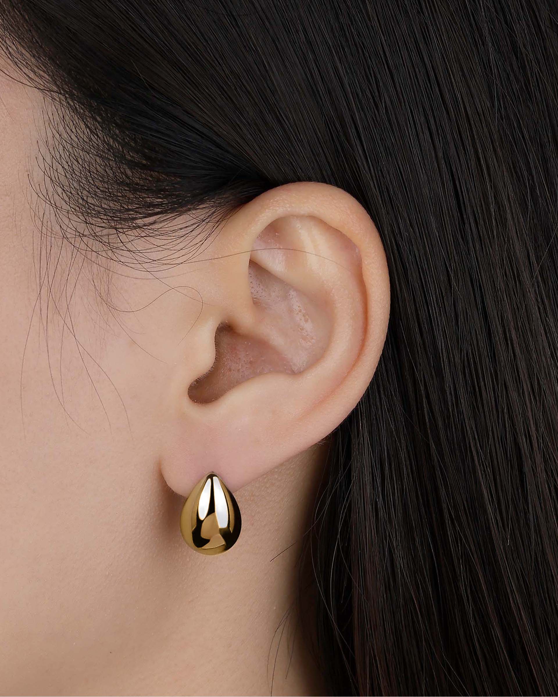Marlene Teardrop Stud Earrings in Gold